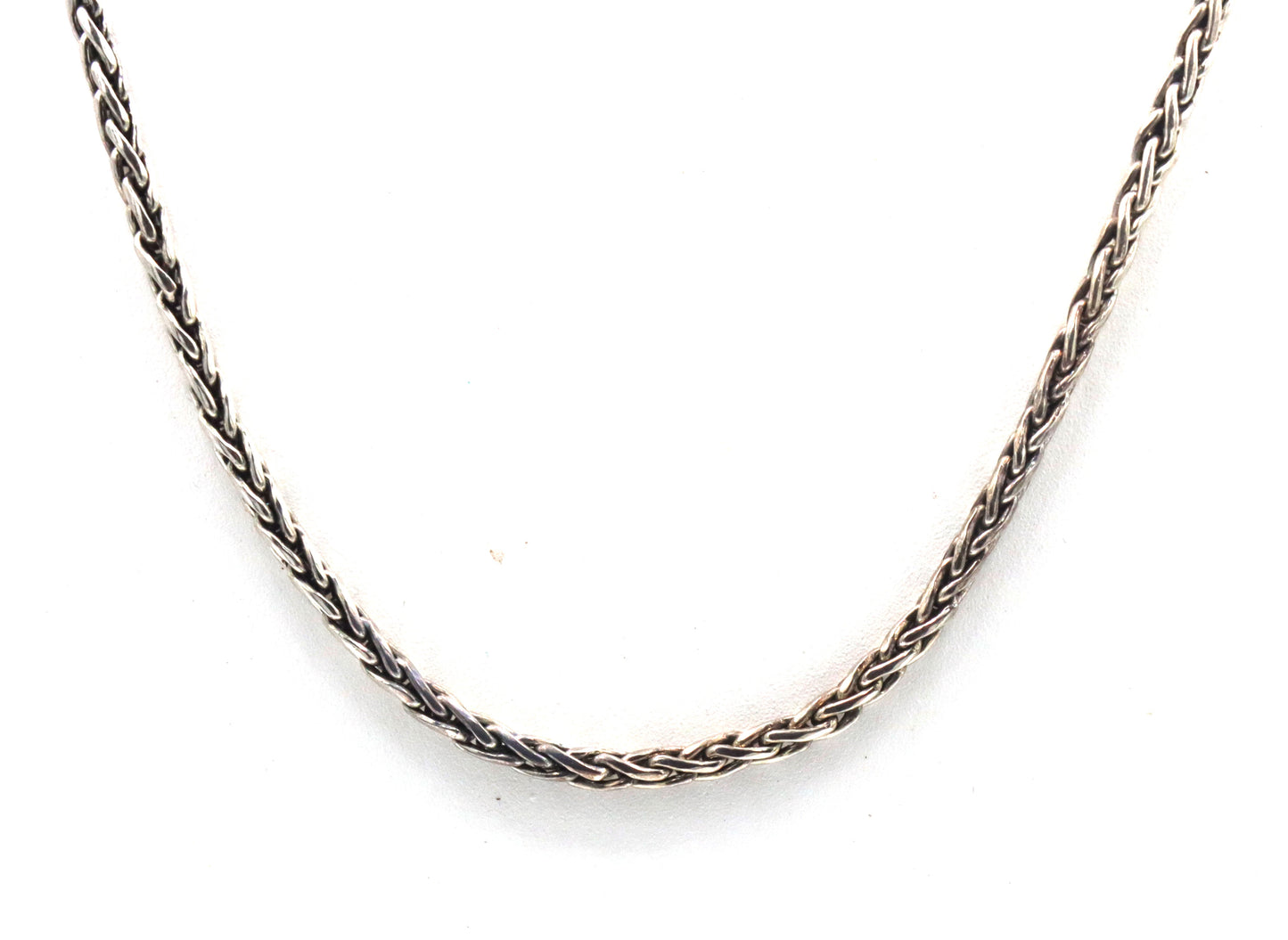 Vintage 925 sterling silver signed Byzantine chain necklace