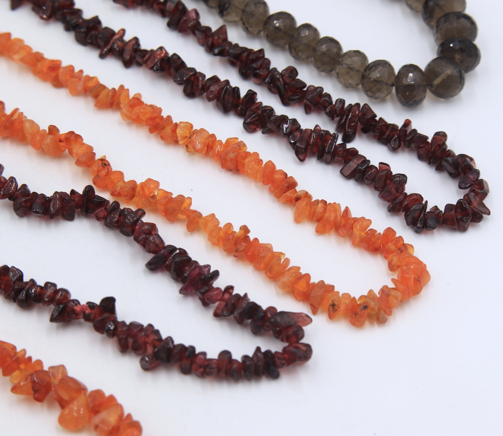 Group lot of 5 gemstone beaded necklaces