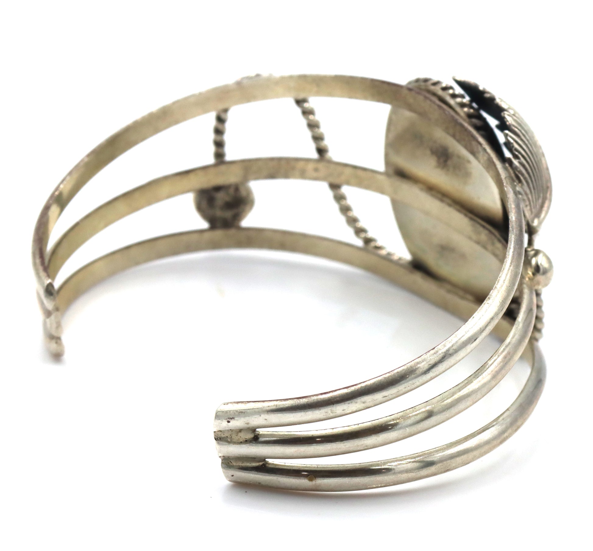 925 Sterling silver signed turquoise cuff bangle