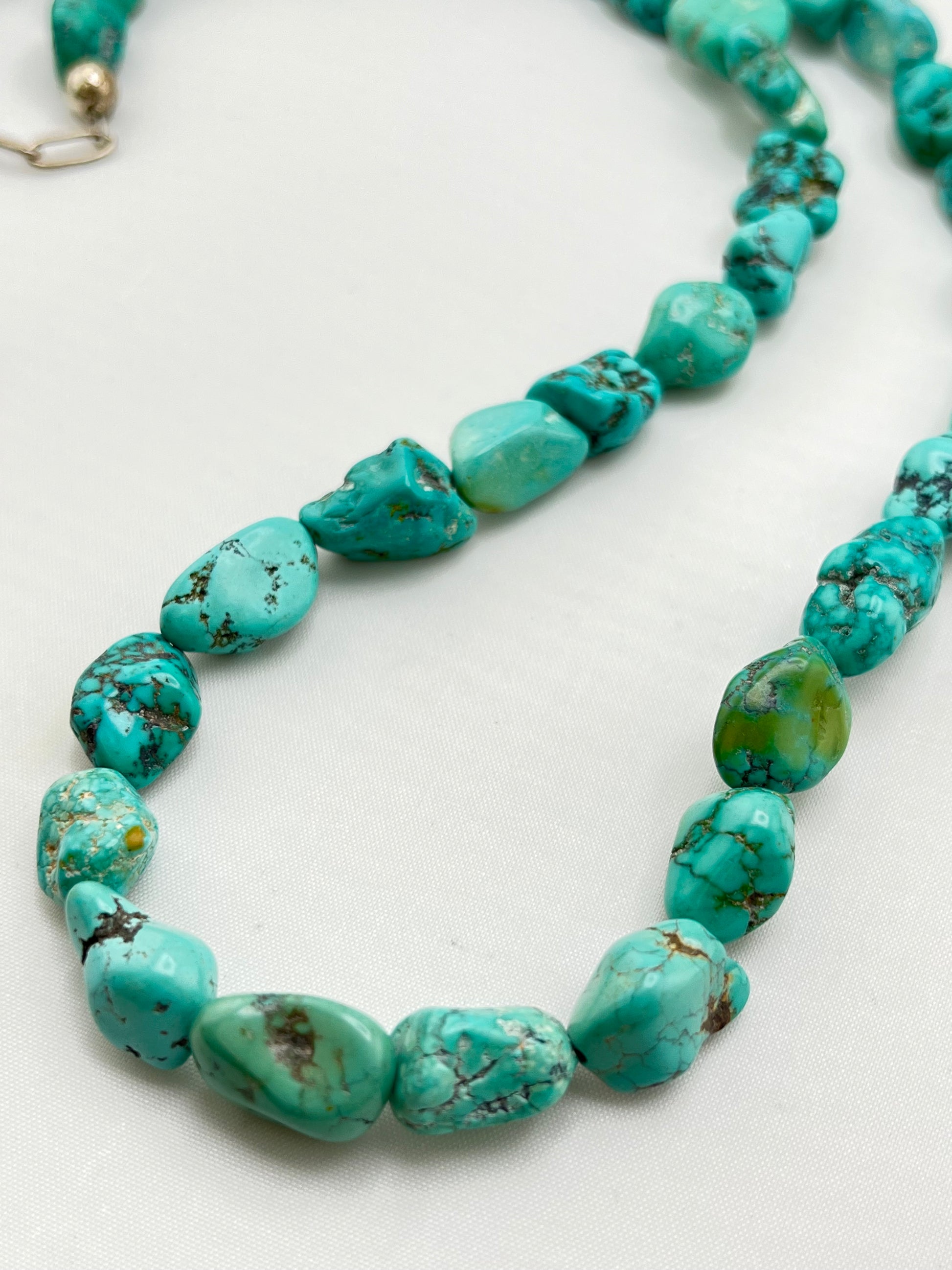 925 Sterling Silver Chunky Turquoise Nugget Necklace