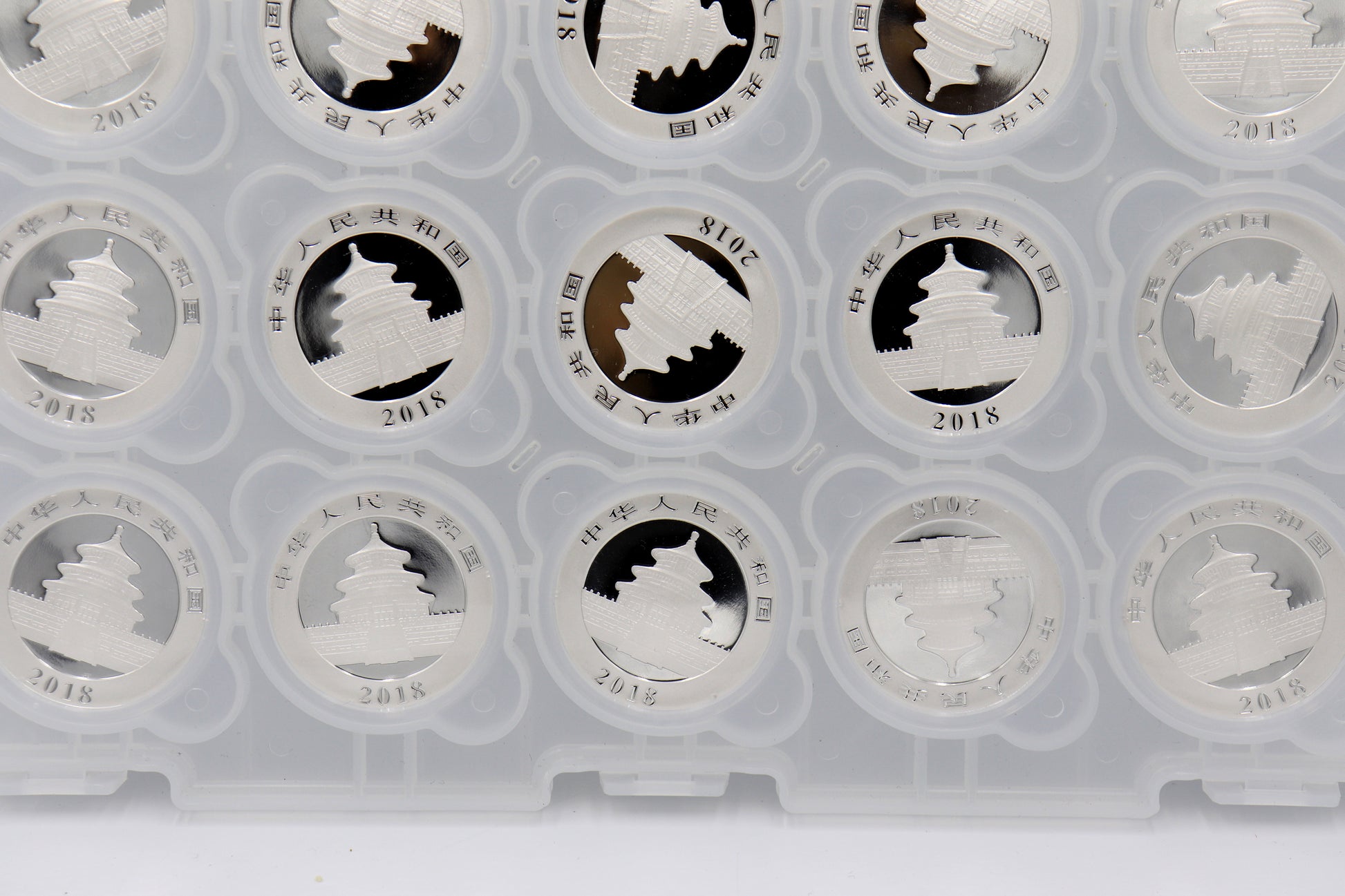 2018 10 Yuan China 30 Grams Silver Panda in Mint Plastic Lot of 15