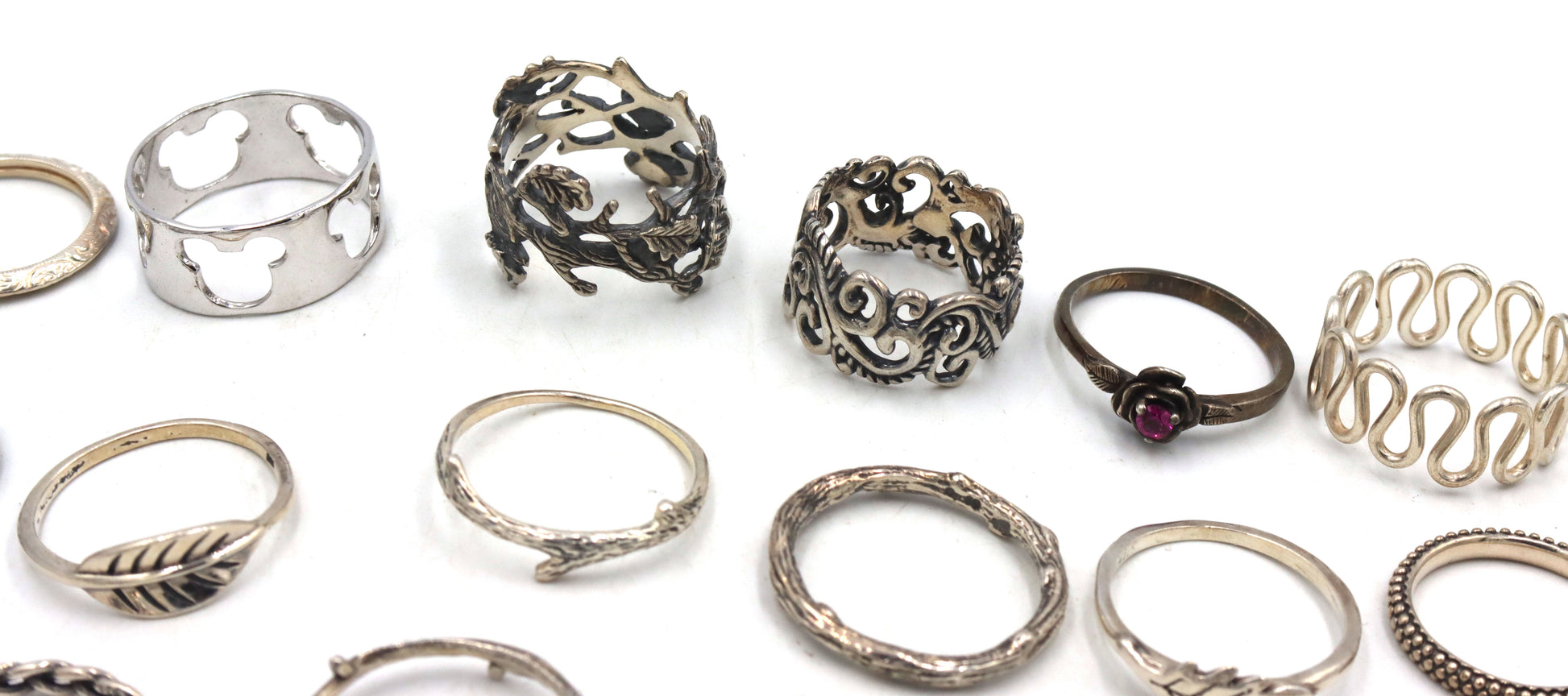 Group lot of Vintage 925 sterling silver rings