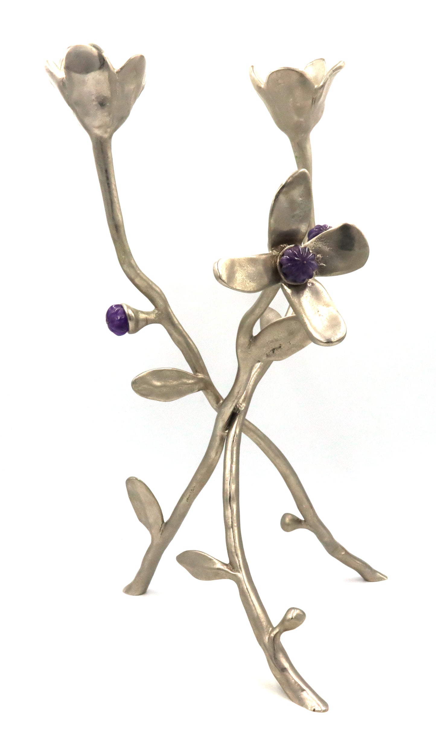 Micheal Aram Fantasy amethyst bloom Candle holder candelabra snuffer