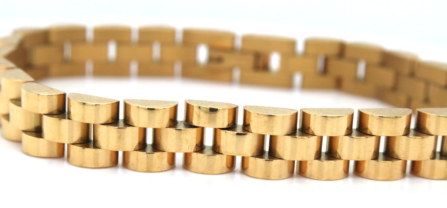 Stainless steel link watch bracelet