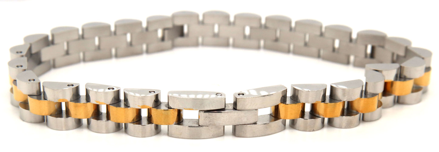 Stainless steel two tone bracelet