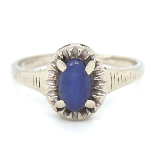 14kt White gold Linde star sapphire ring