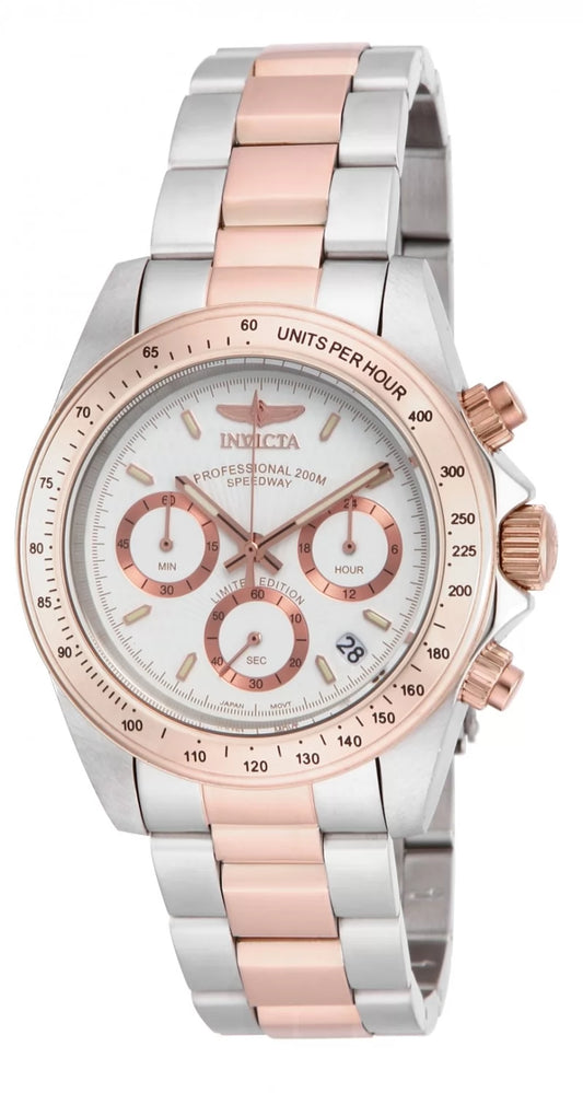 Invicta Men's ILE6932A Speedway Quartz Chronograph Metallic White Dial Watch