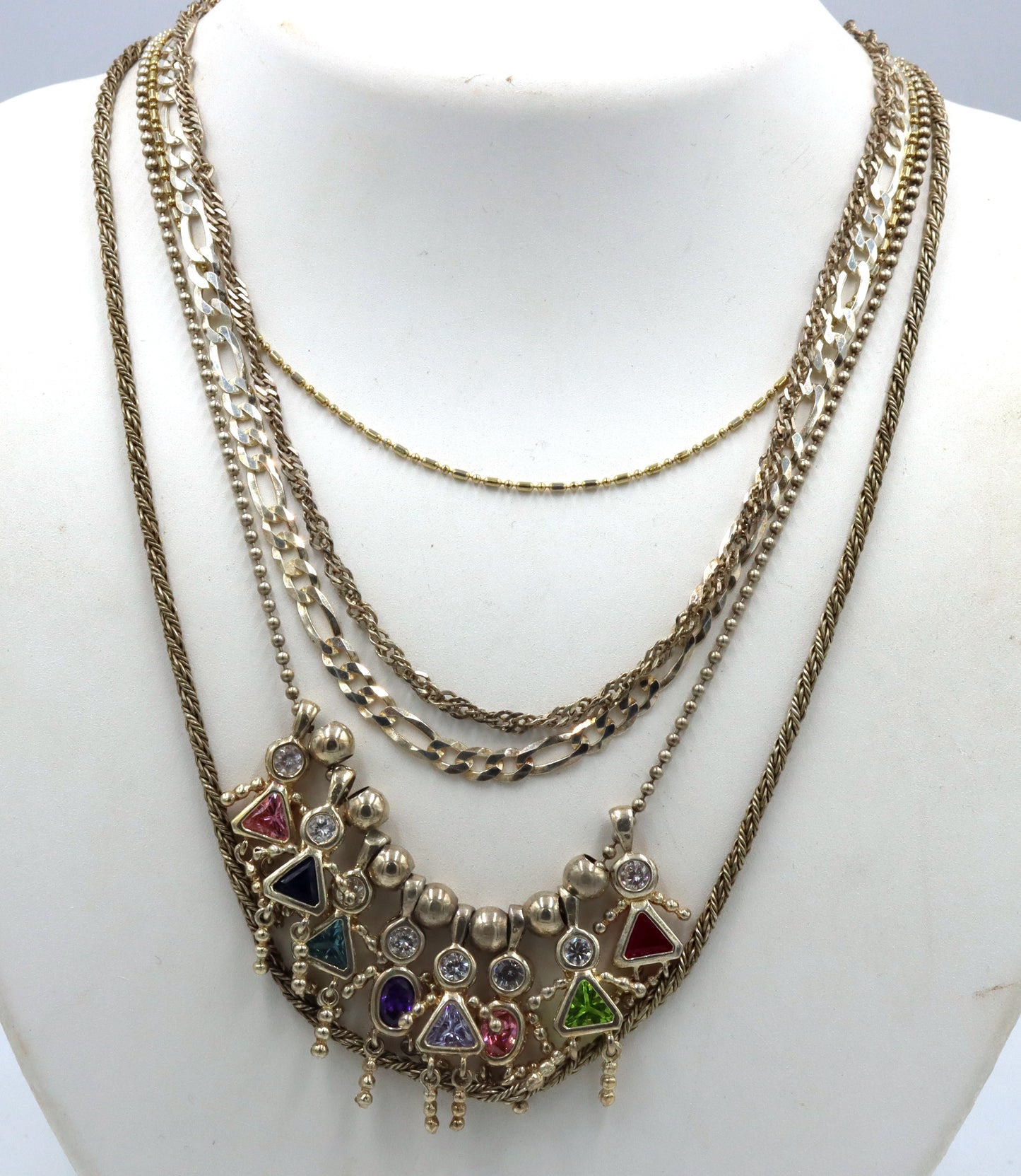 Group lot of 5 Vintage 925 sterling silver necklaces