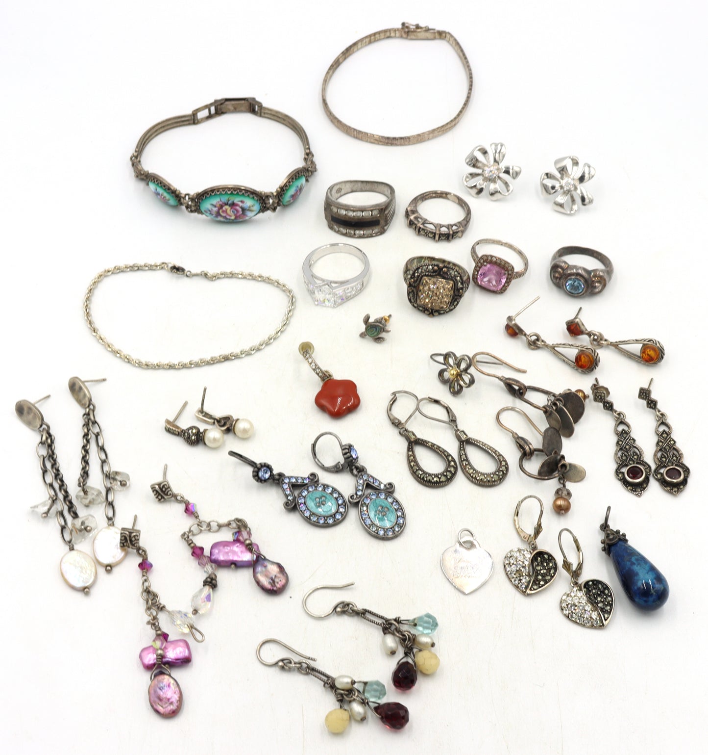 Group lot of Vintage 925 sterling silver mixed jewelry