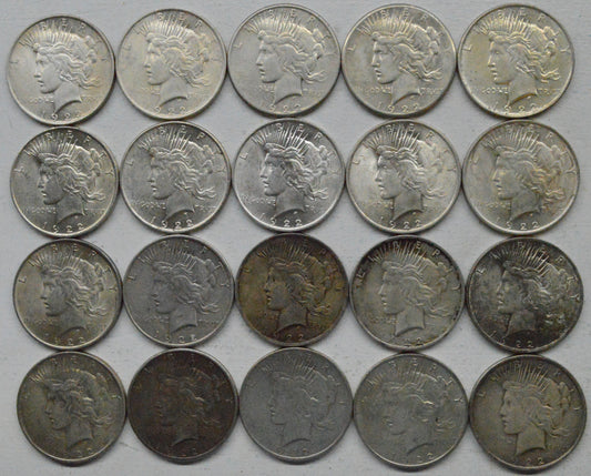 1922 Peace Silver Roll of 20 Dollar $1 US Coin
