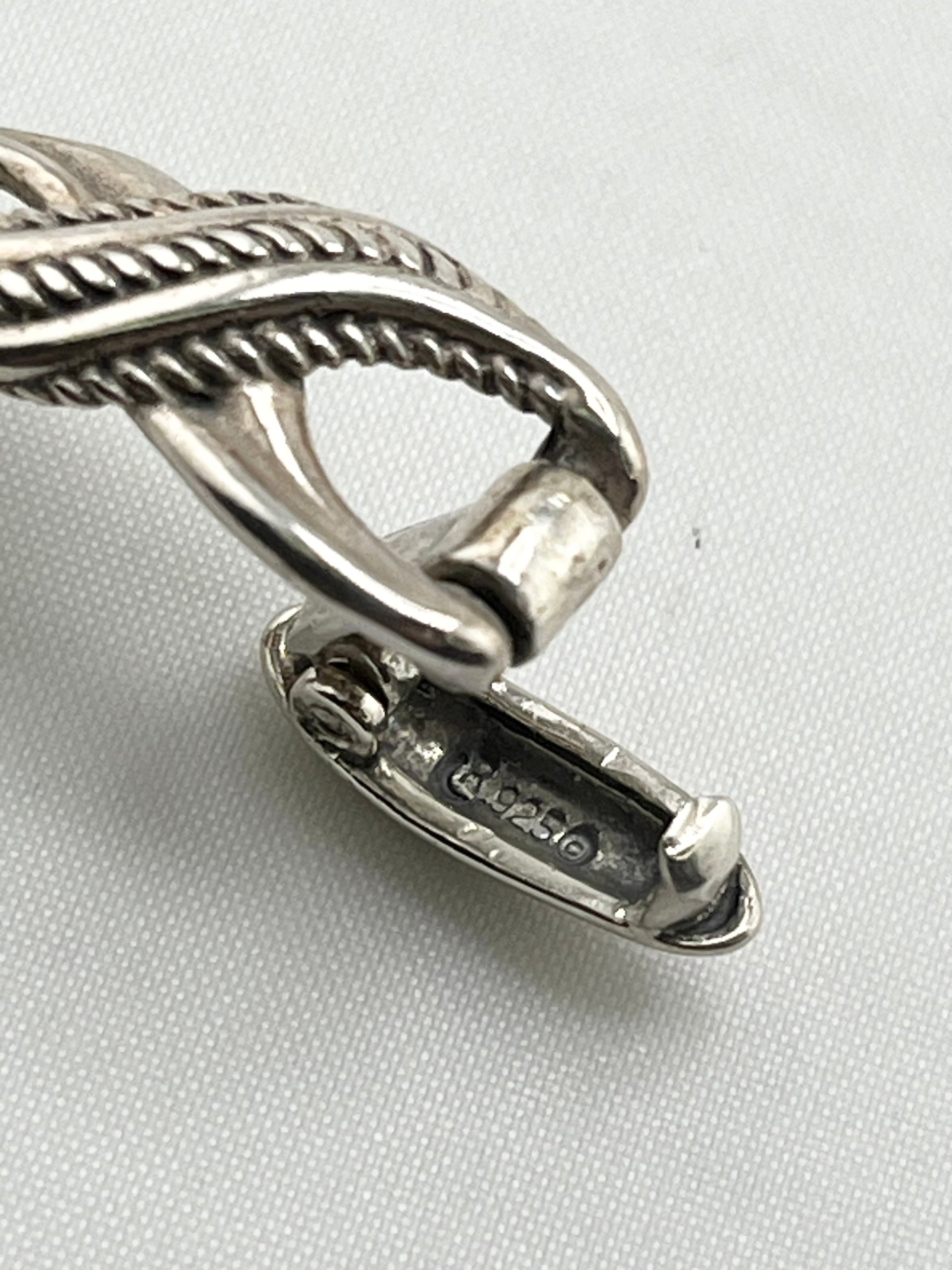 925 Sterling Silver Carolyn Pollack Vintage X-Link Infinity Interlocking Links Bracelet