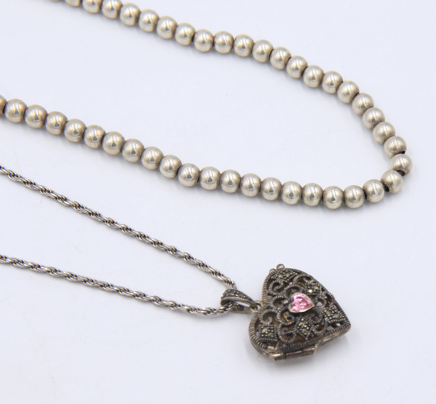 Lot of 2 Vintage 925 Sterling Silver Necklaces