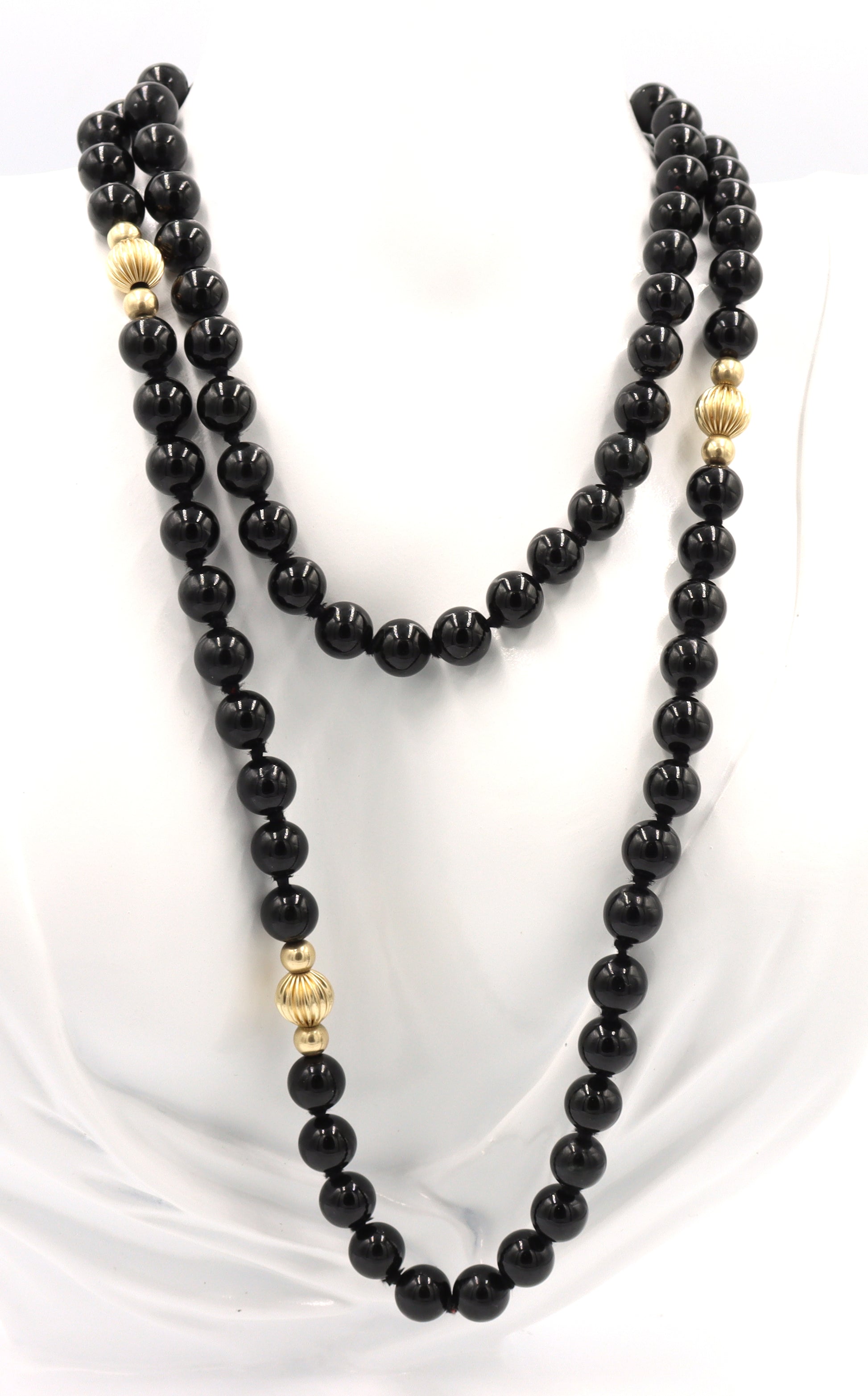 Black onyx beaded necklace