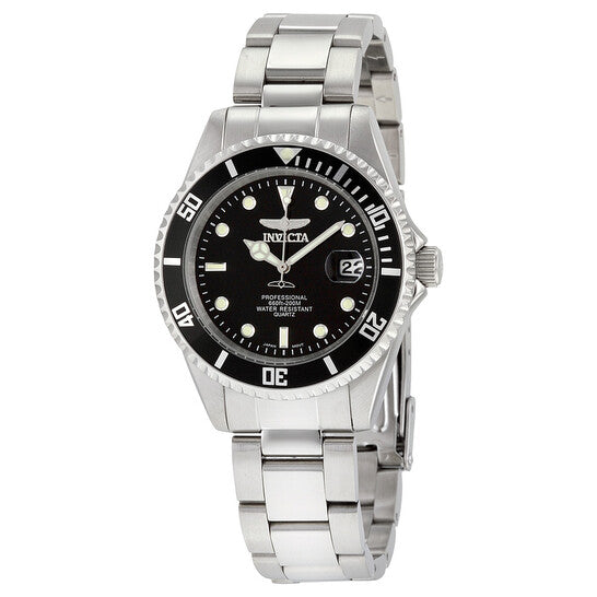 Invicta Pro Diver Black Dial Men's Stainless Steel Watch