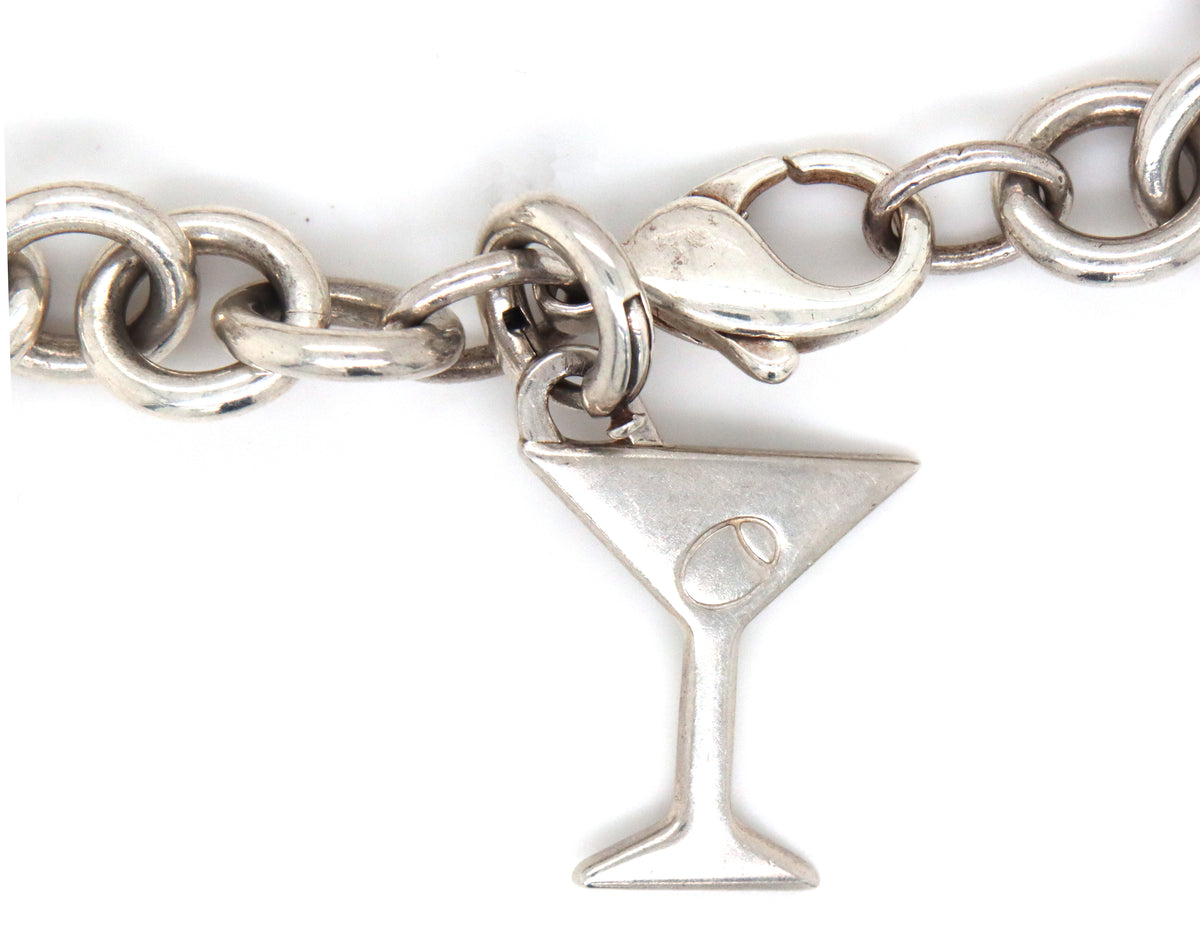 Tiffany & Co Martini glass charm bracelet