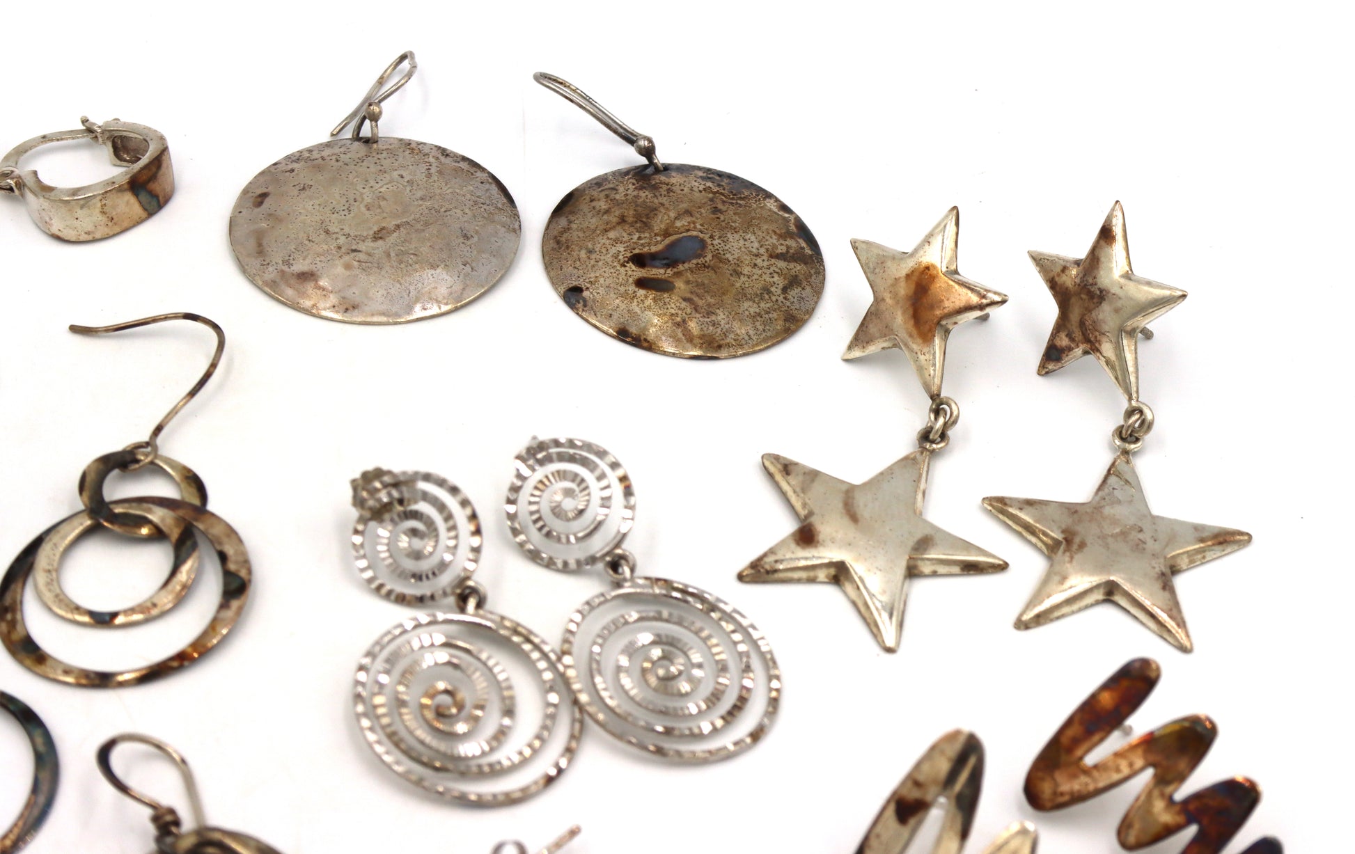 Group lot of Vintage 925 sterling silver earrings