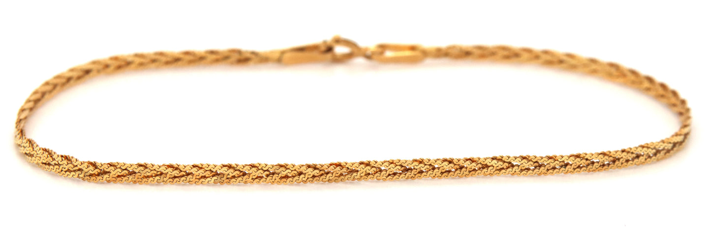 Italian 14kt yellow gold braided bracelet