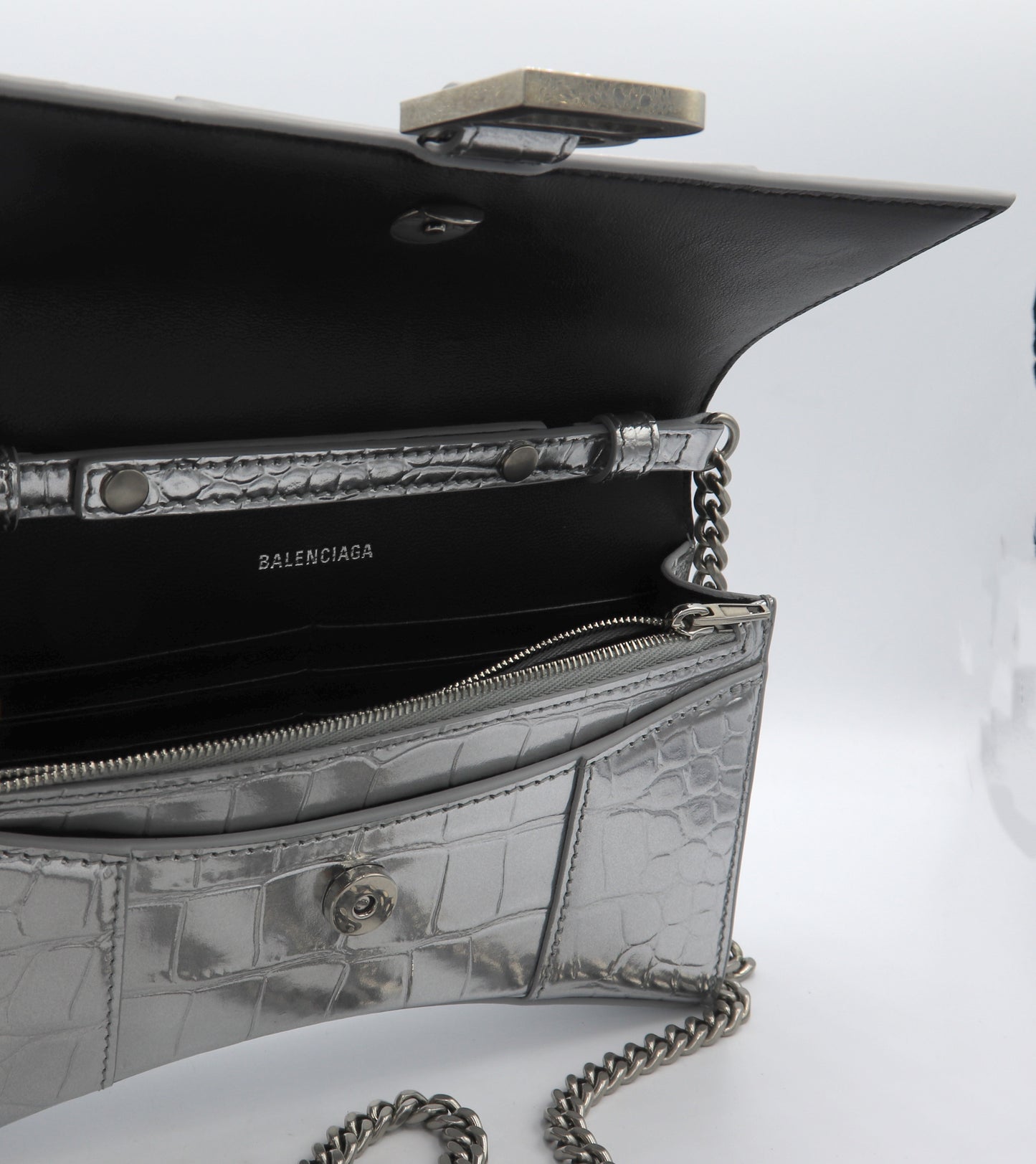 Balenciaga Hourglass Wallet on Chain Handbag