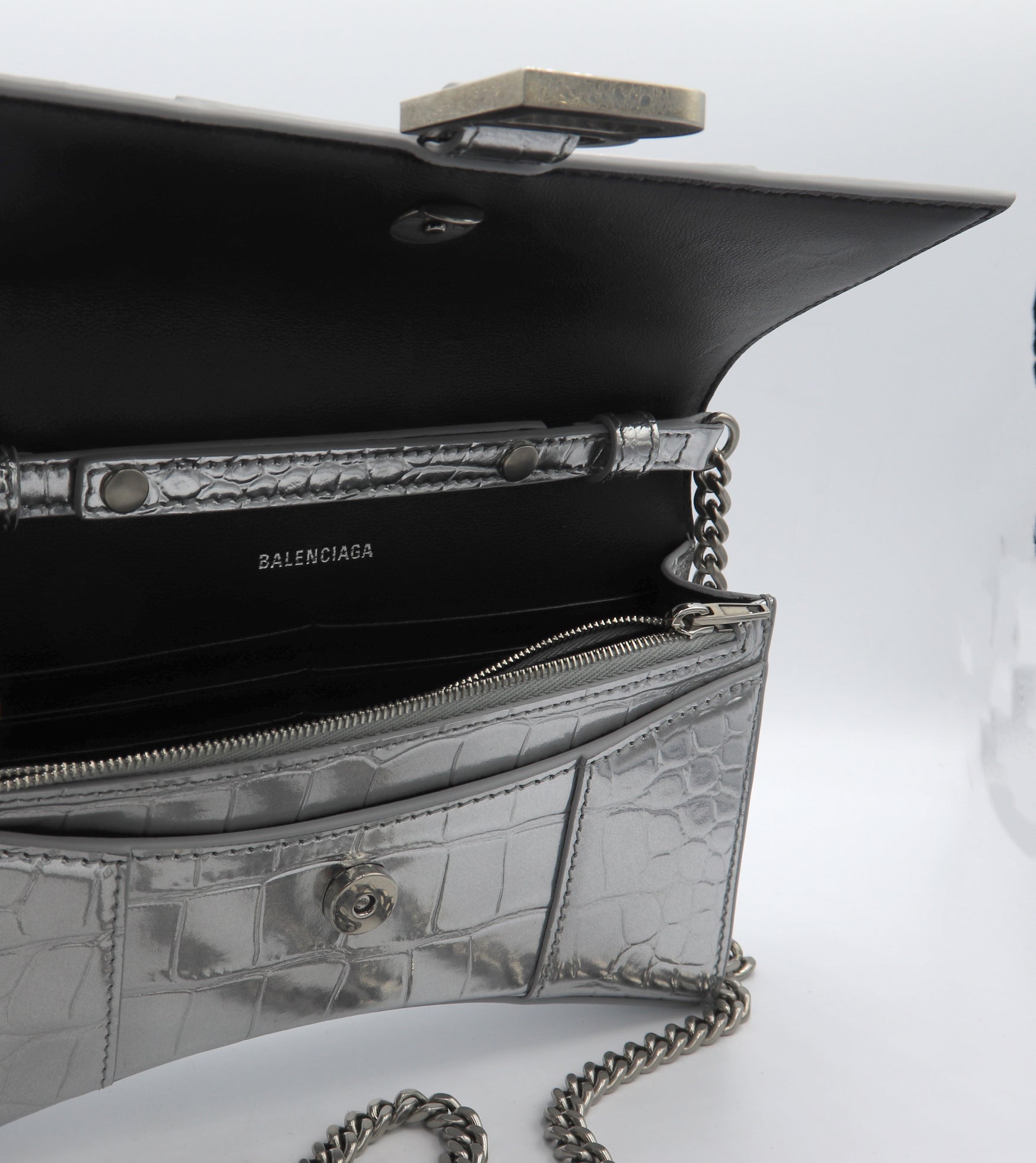 Balenciaga Hourglass Wallet on Chain Handbag
