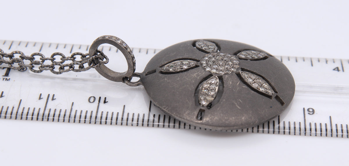 Dazzling Silver Diamond Sand Dollar Necklace