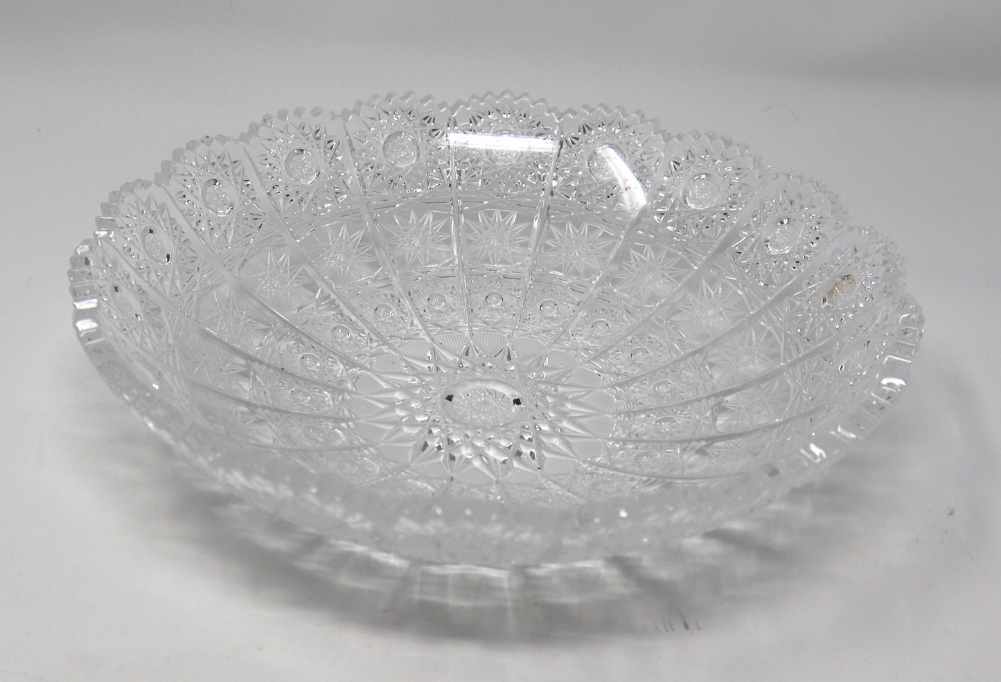 Hand Cut Round Crystal Candy Dish