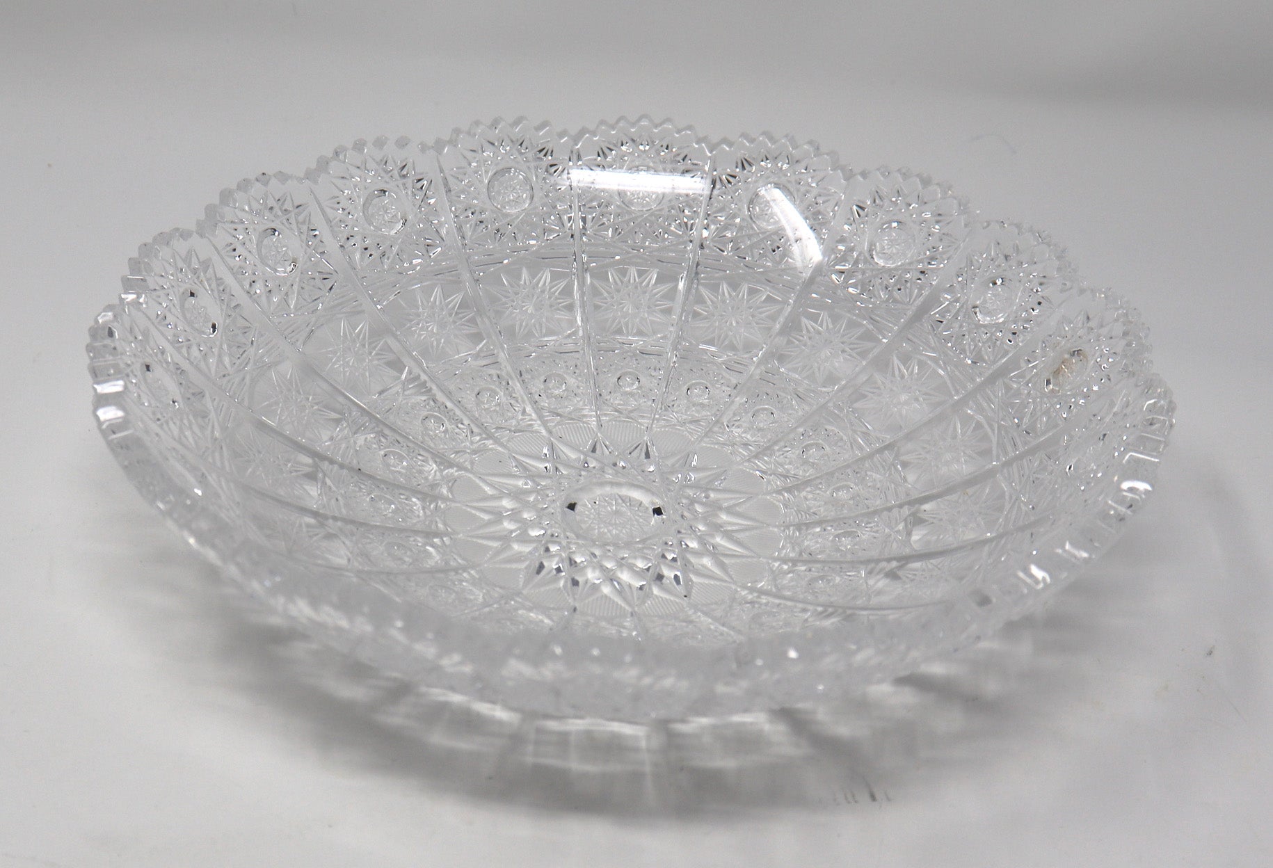 Hand Cut Round Crystal Candy Dish