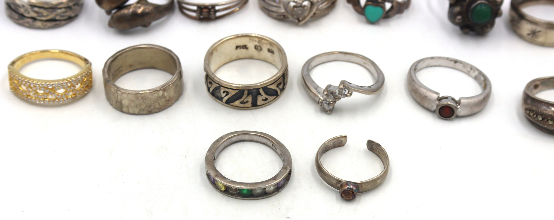 Vintage 925 sterling silver group lot of rings