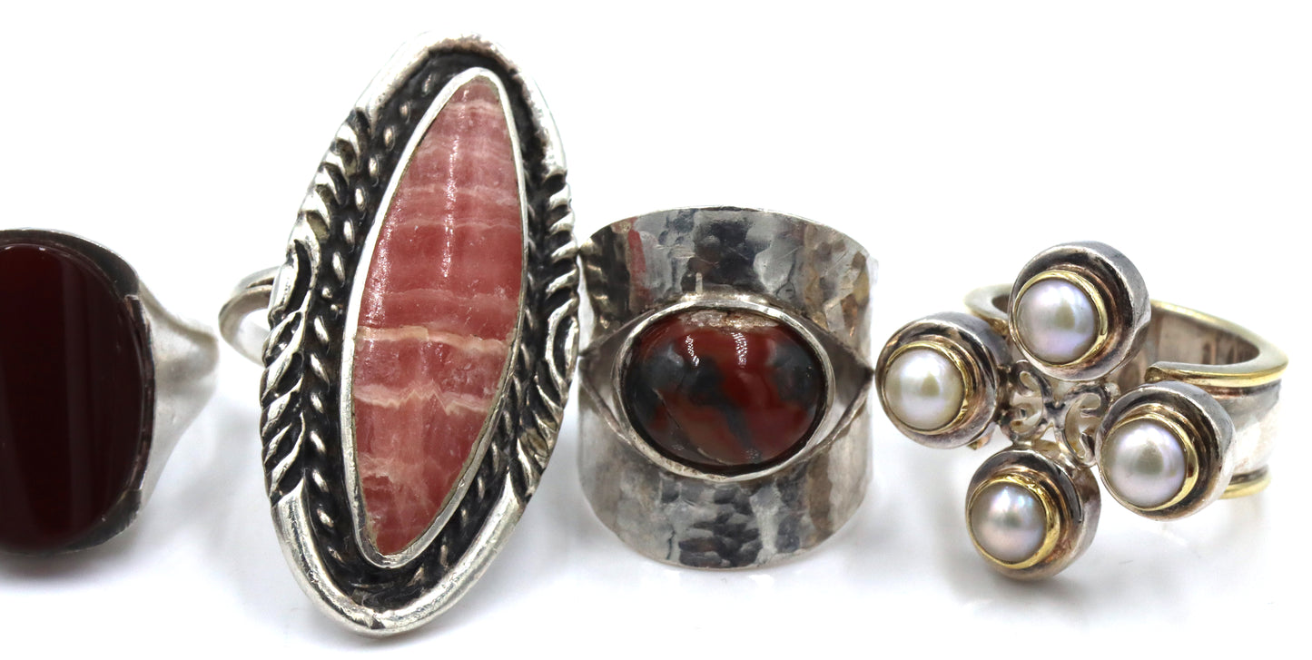 Group lot of Vintage 925 sterling silver rings