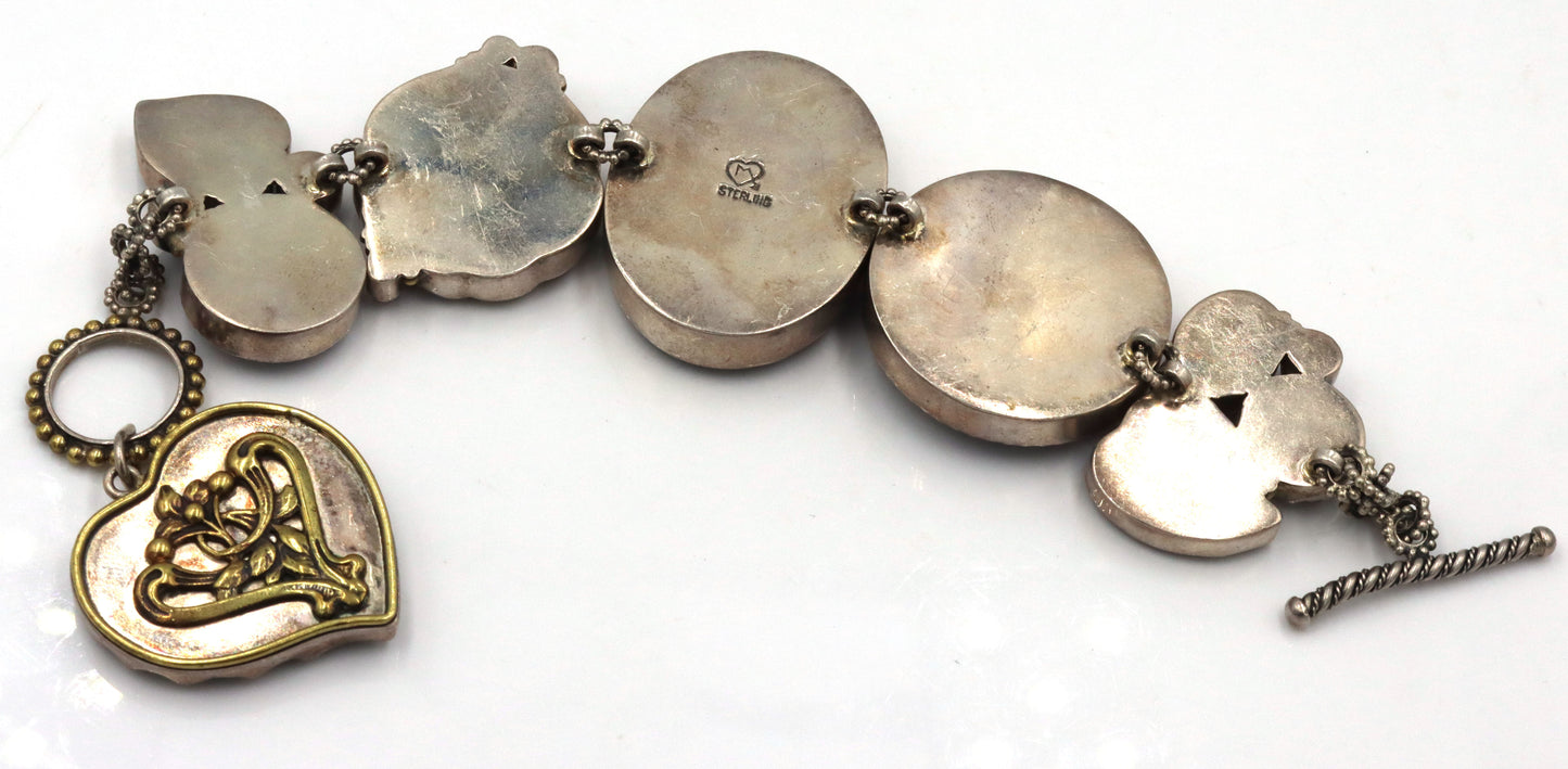 Vintage Mars and Valentine purple charm bracelet