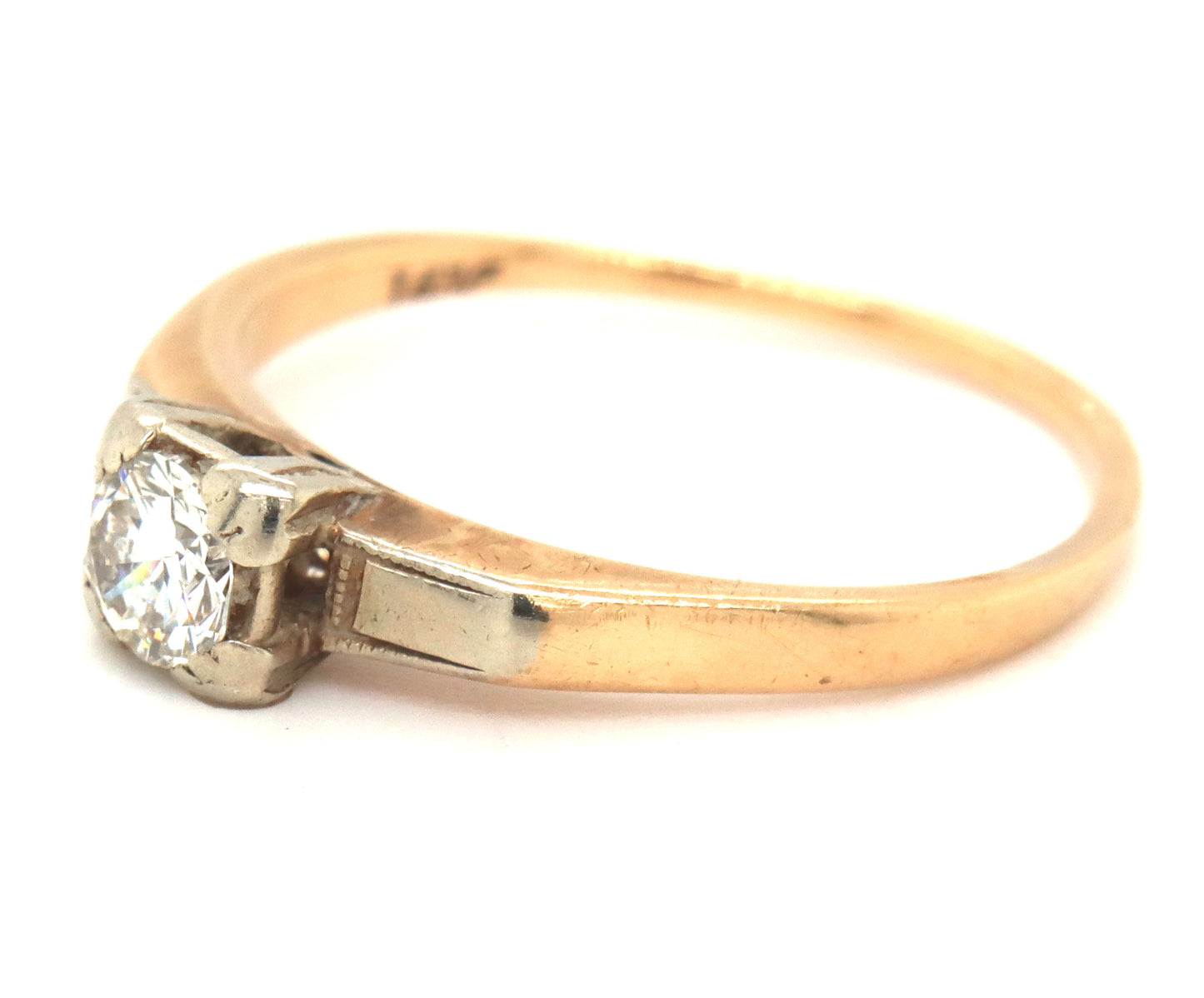 14kt Yellow gold 0.30ctw round brilliant cut diamond ring