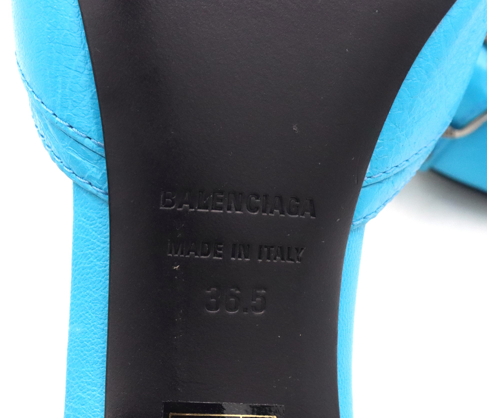 Balenciaga leather studded accents slides