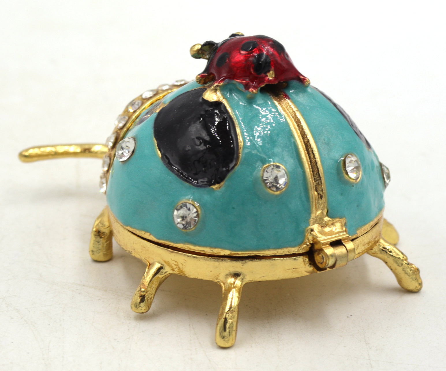 Ladybug enamel trinket box