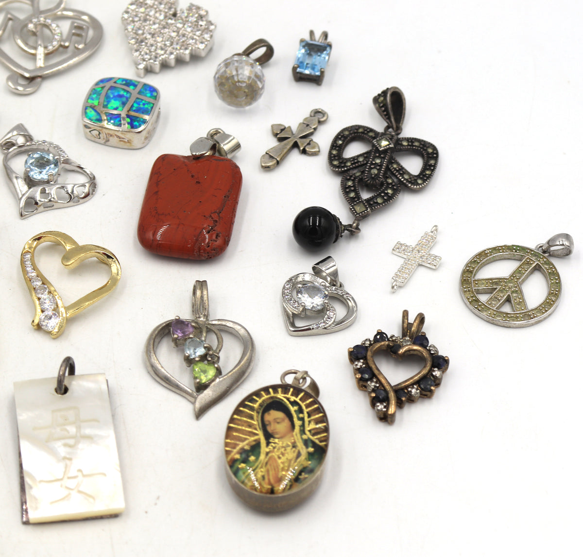 Group lot of vintage 925 sterling silver pendants