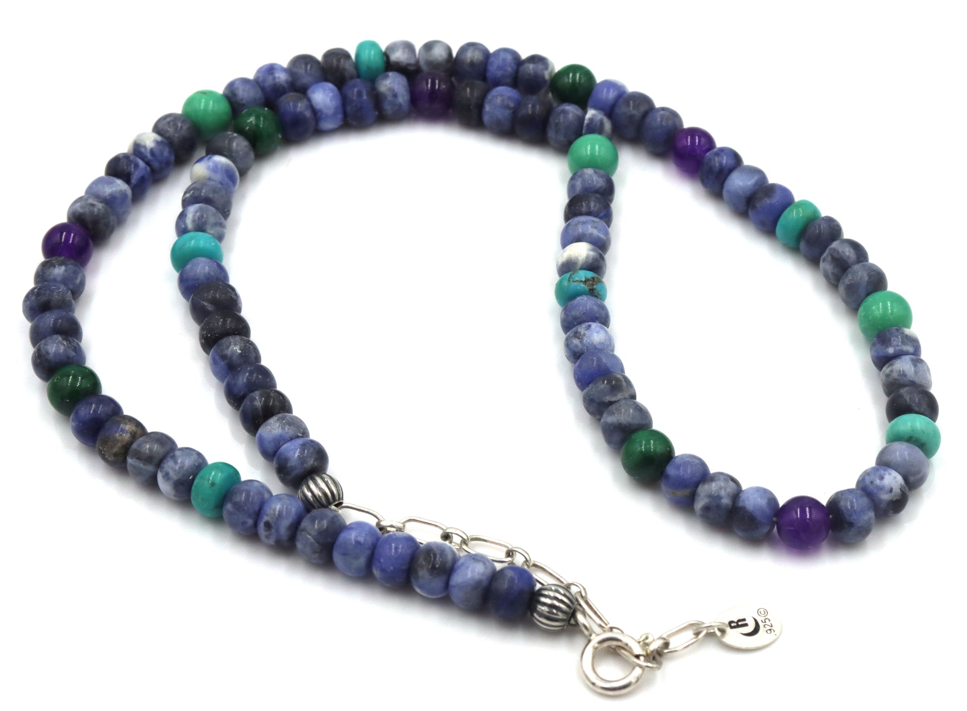 Turquoise and lapis beaded necklace