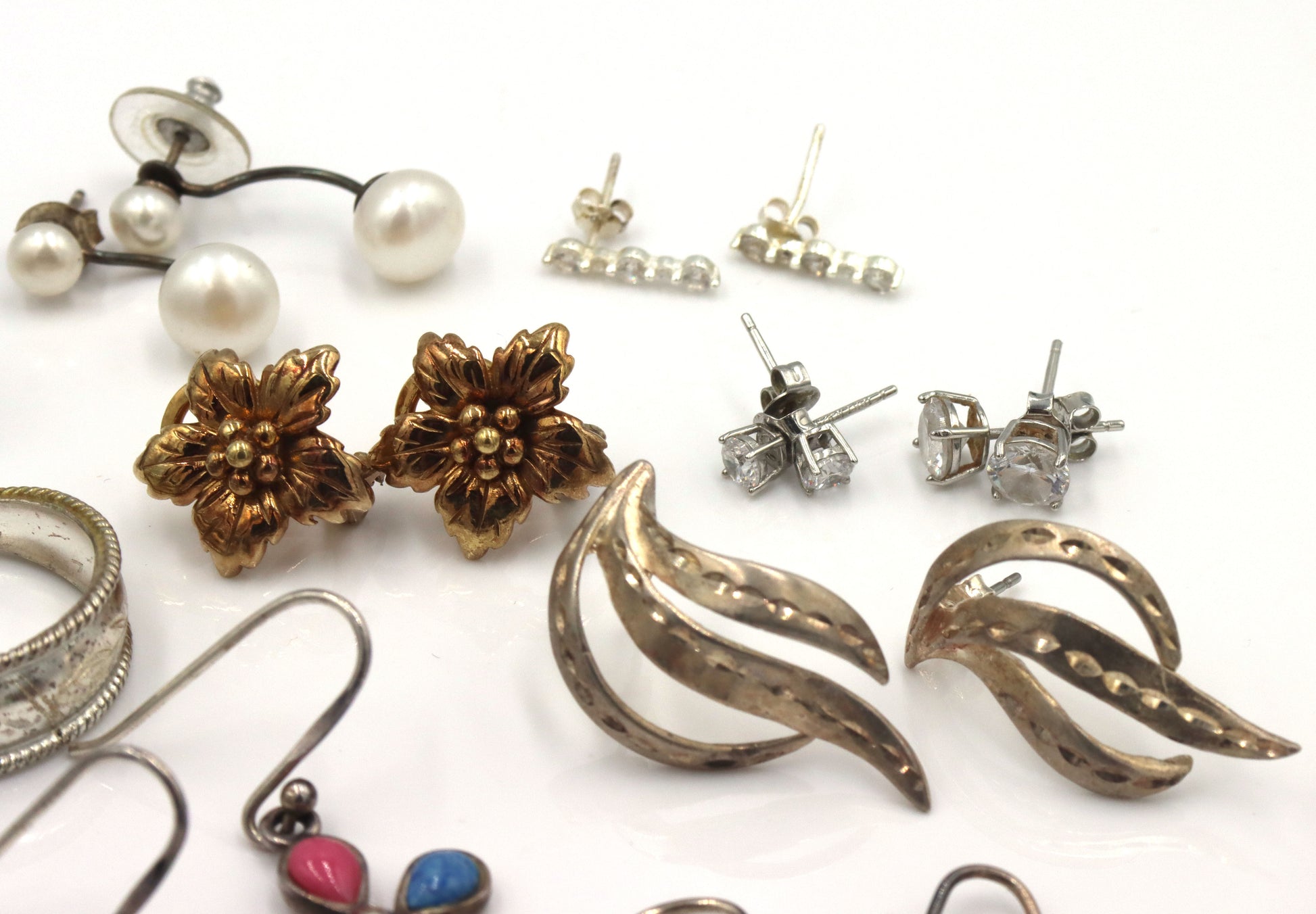 Group lot of Vintage 925 sterling silver earrings