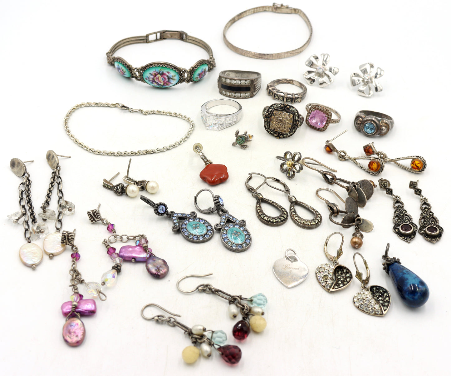 Group lot of Vintage 925 sterling silver mixed jewelry