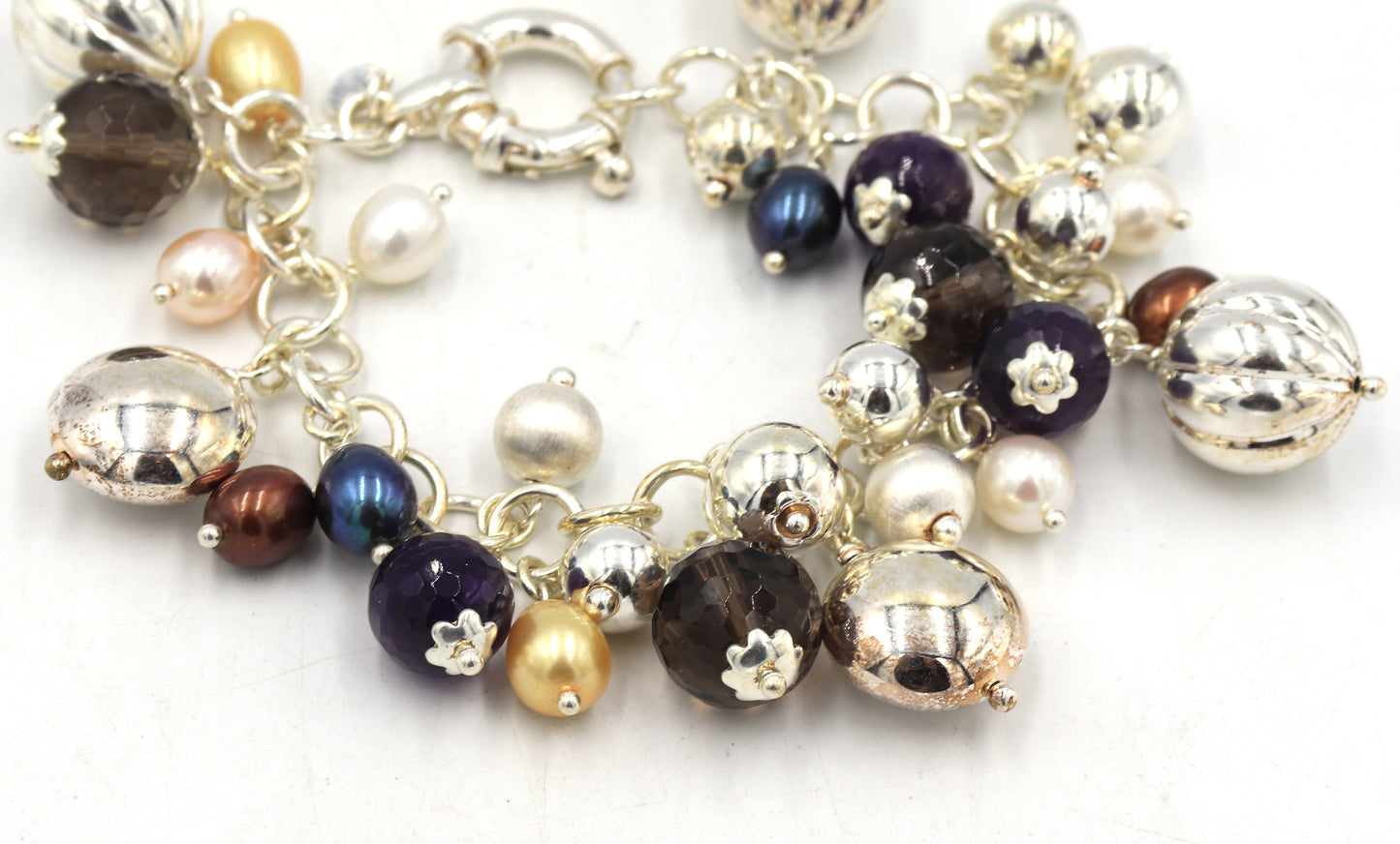 925 Sterling silver ball charms bracelet