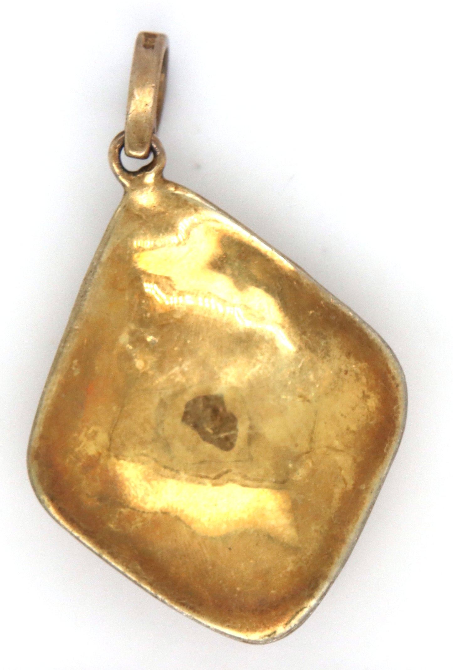 Hammered Starburst pave diamond pendant in yellow gold plated and sterling silver