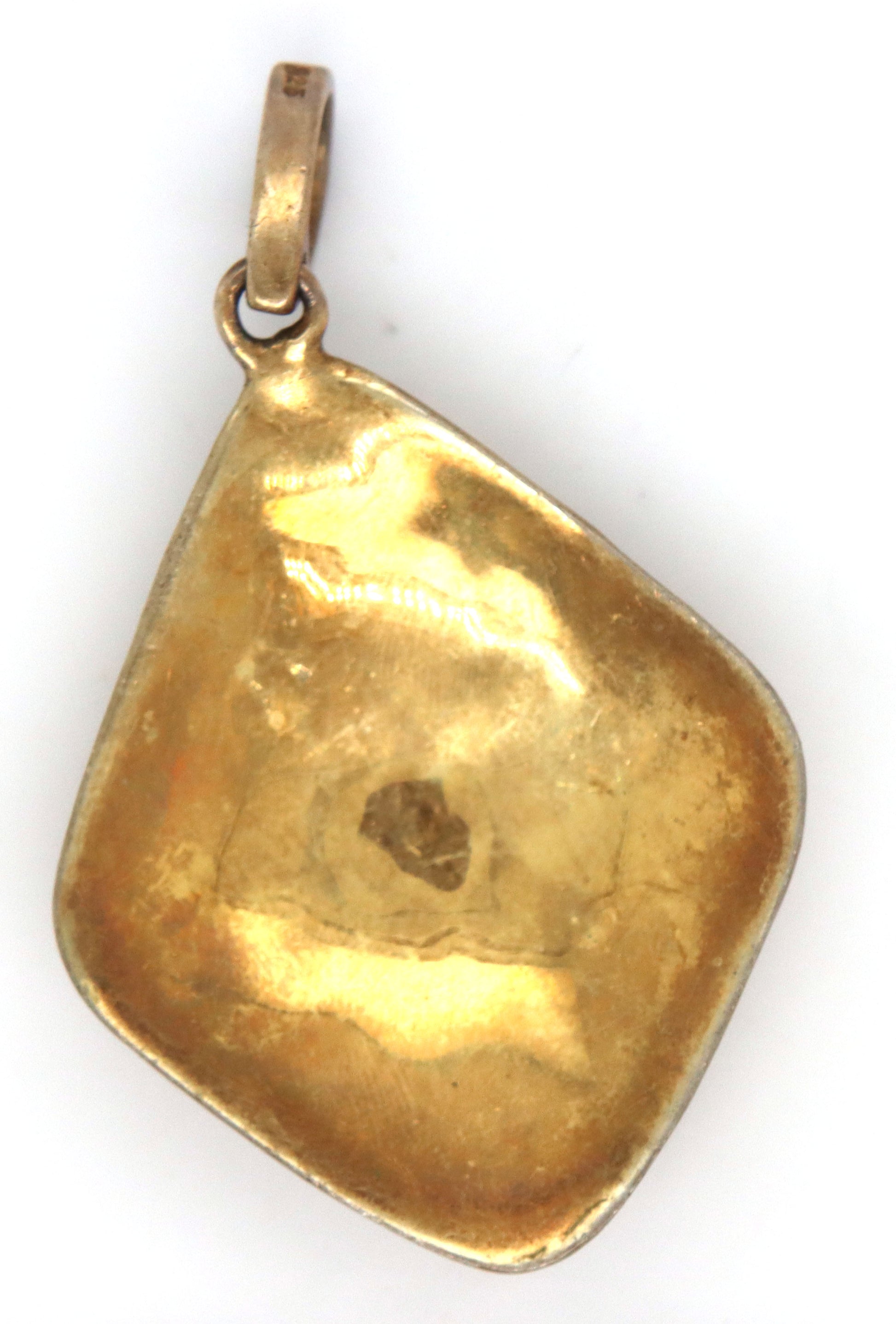Hammered Starburst pave diamond pendant in yellow gold plated and sterling silver