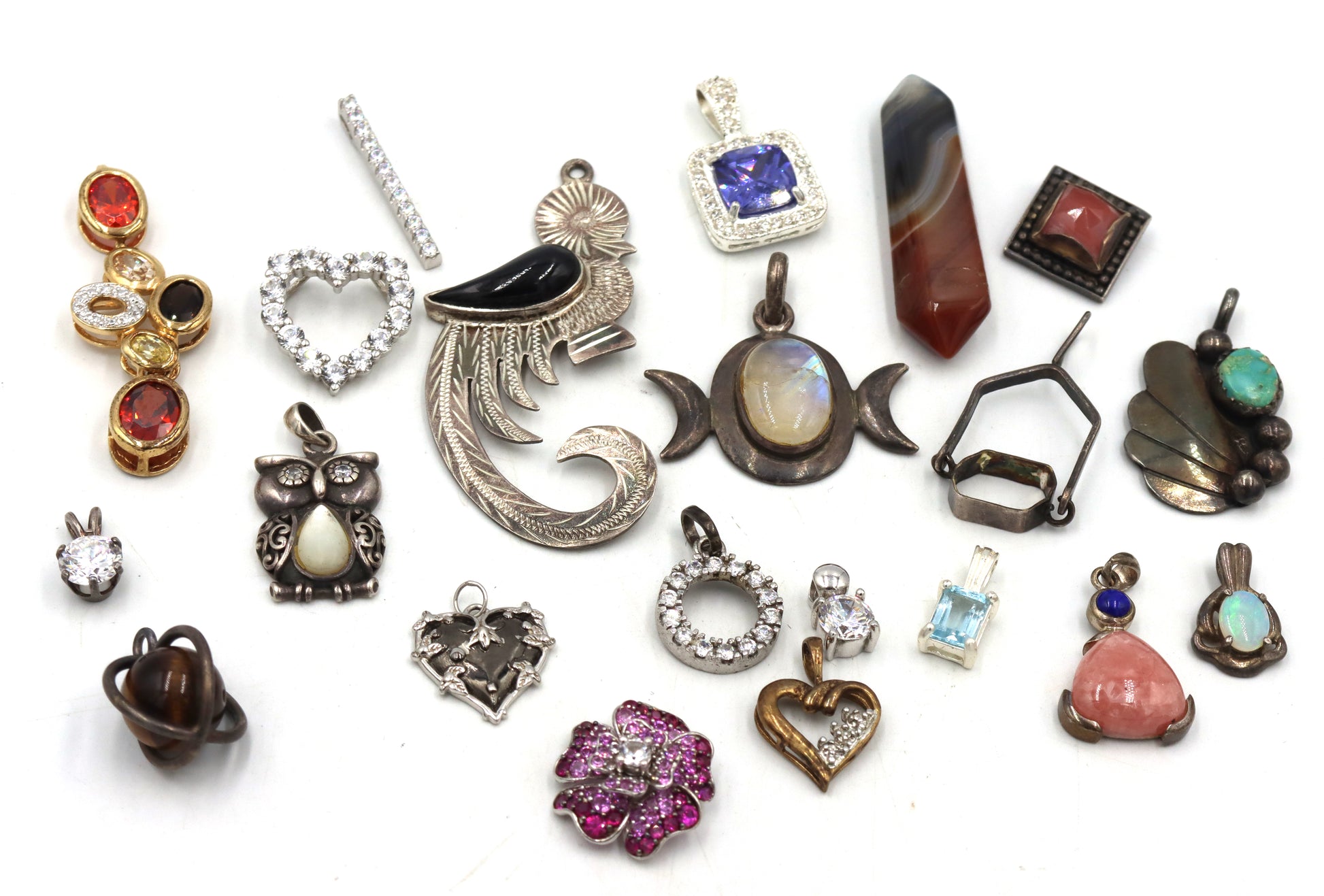 Group lot of Vintage 925 sterling silver pendants