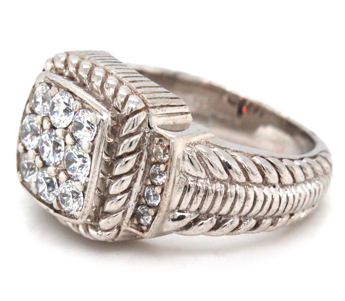 925 Sterling silver Judith Ripka CZ cocktail ring