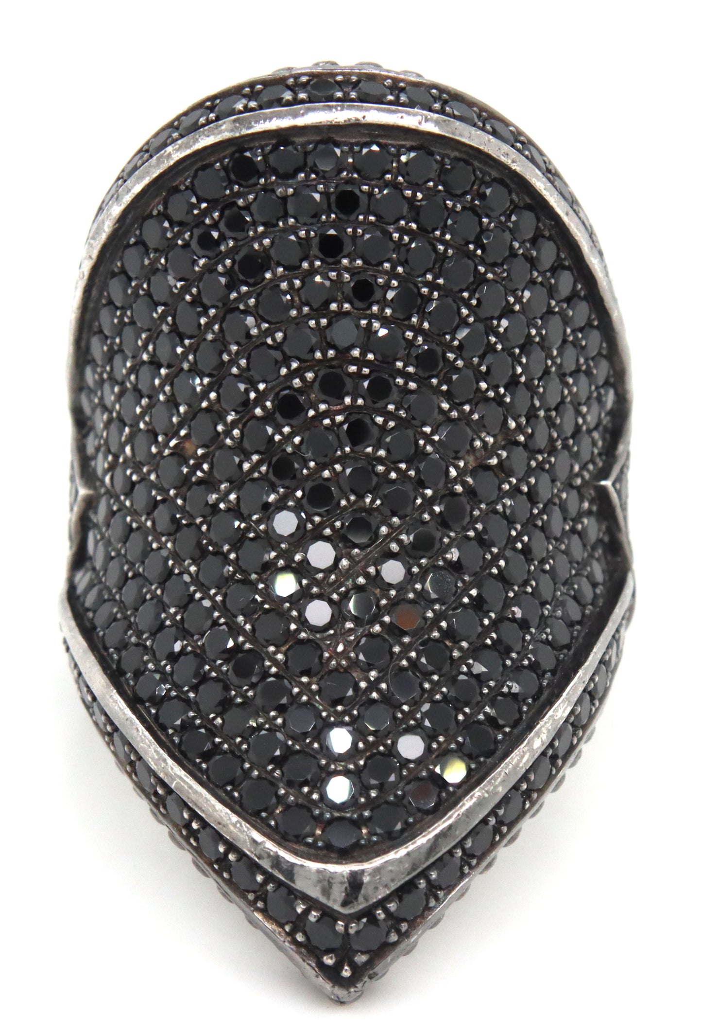 925 Sterling silver Scott Kay large black sapphire ring