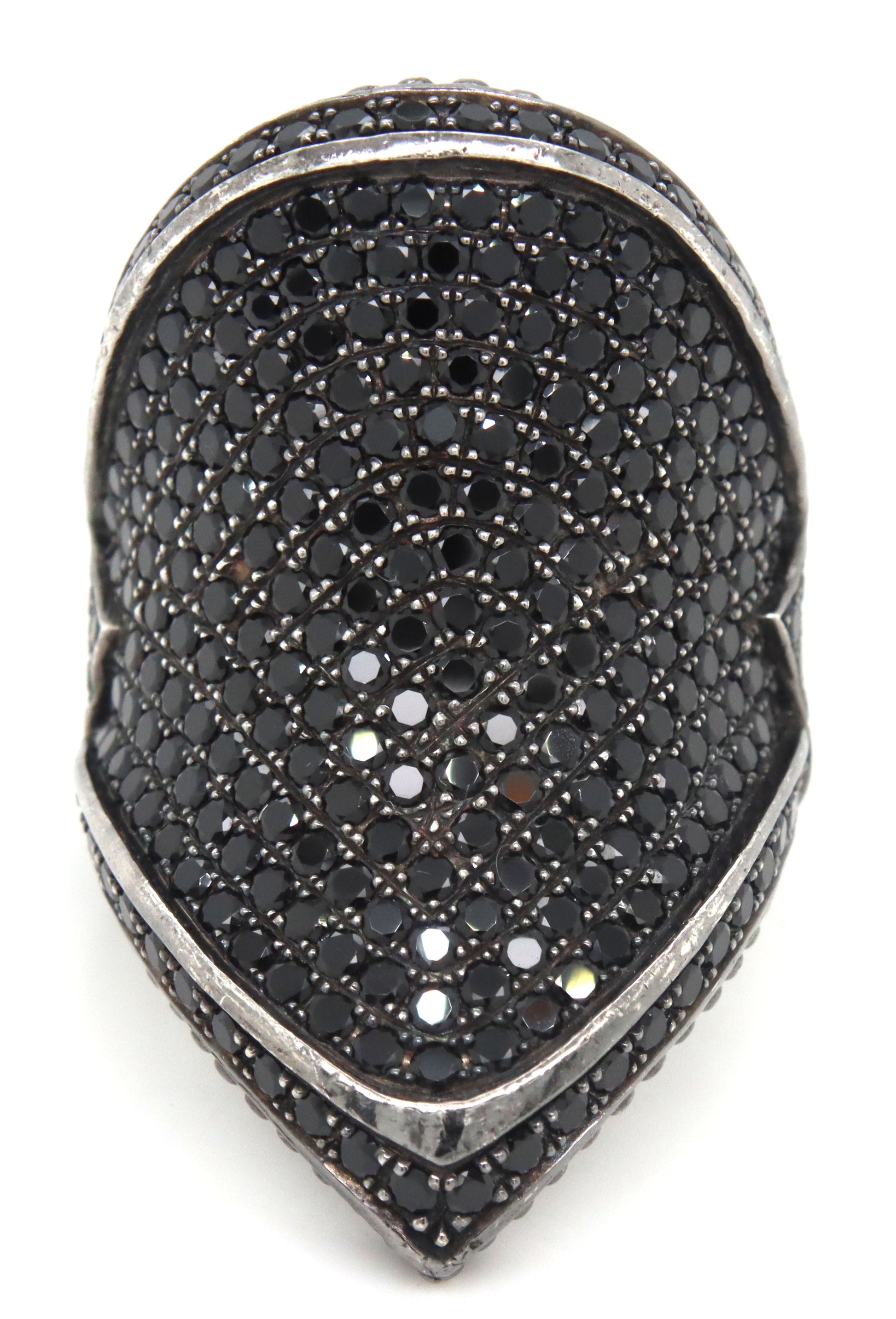 925 Sterling silver Scott Kay large black sapphire ring