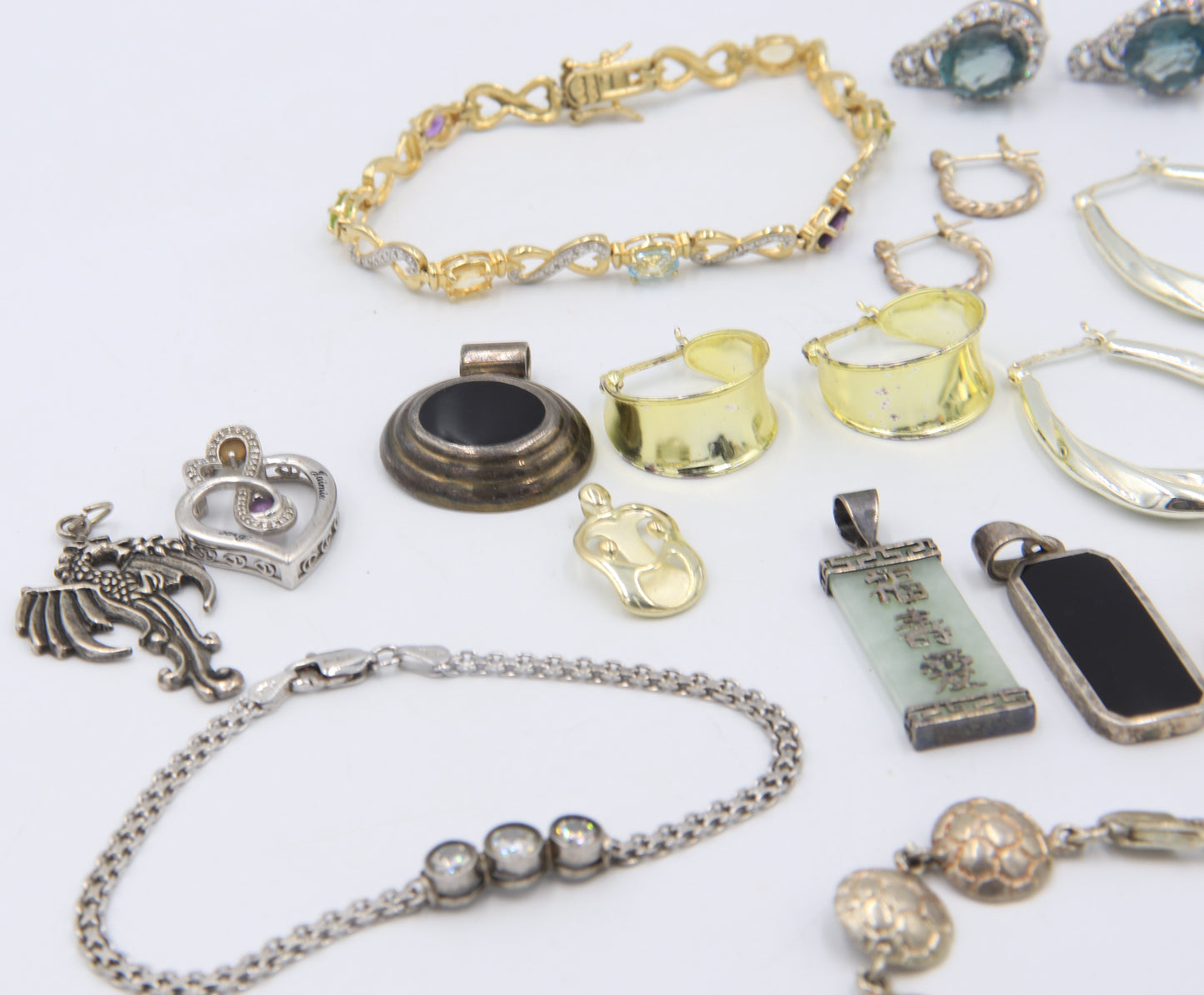 Group Lot of Vintage 925 Sterling Silver Miscellaneous Jewelry