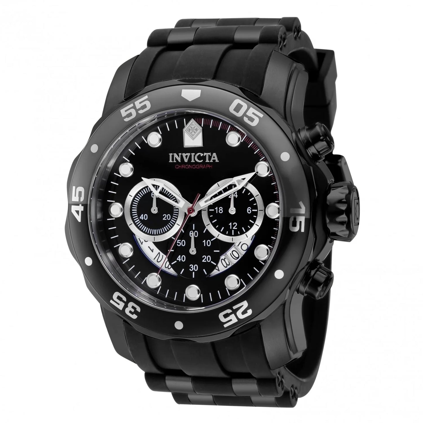 Invicta Men's Pro Diver Quartz Chronograph Black, Red Dial Watch
