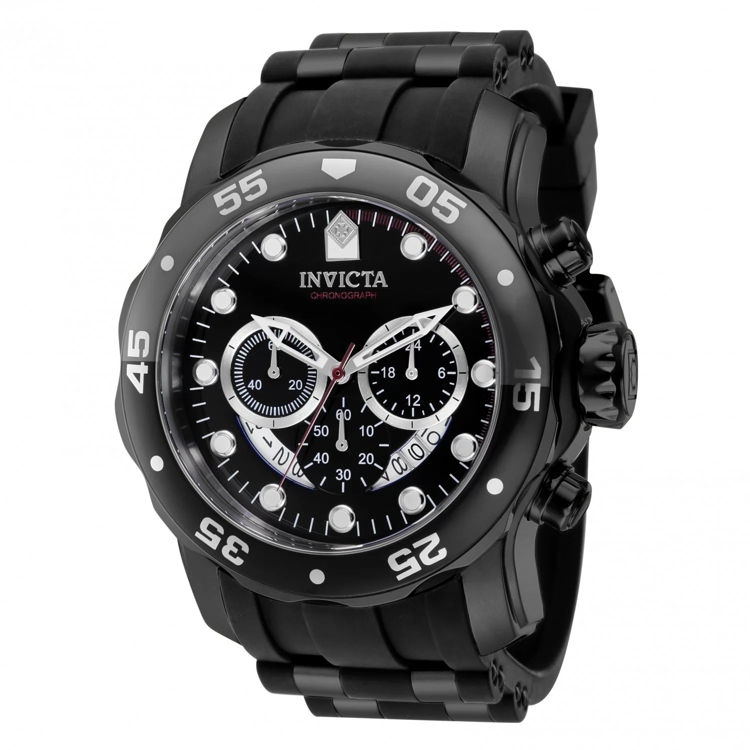 Invicta Men's Pro Diver Quartz Chronograph Black, Red Dial Watch