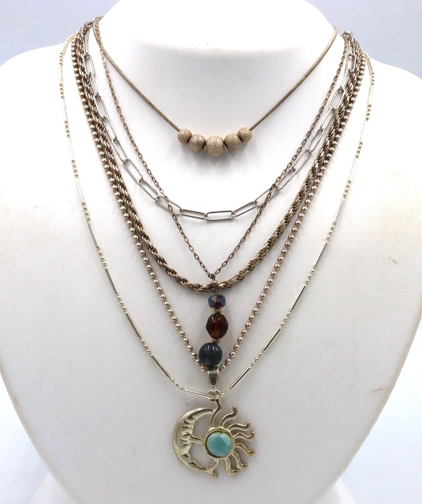 Group lot of 6 Vintage 925 sterling silver necklaces