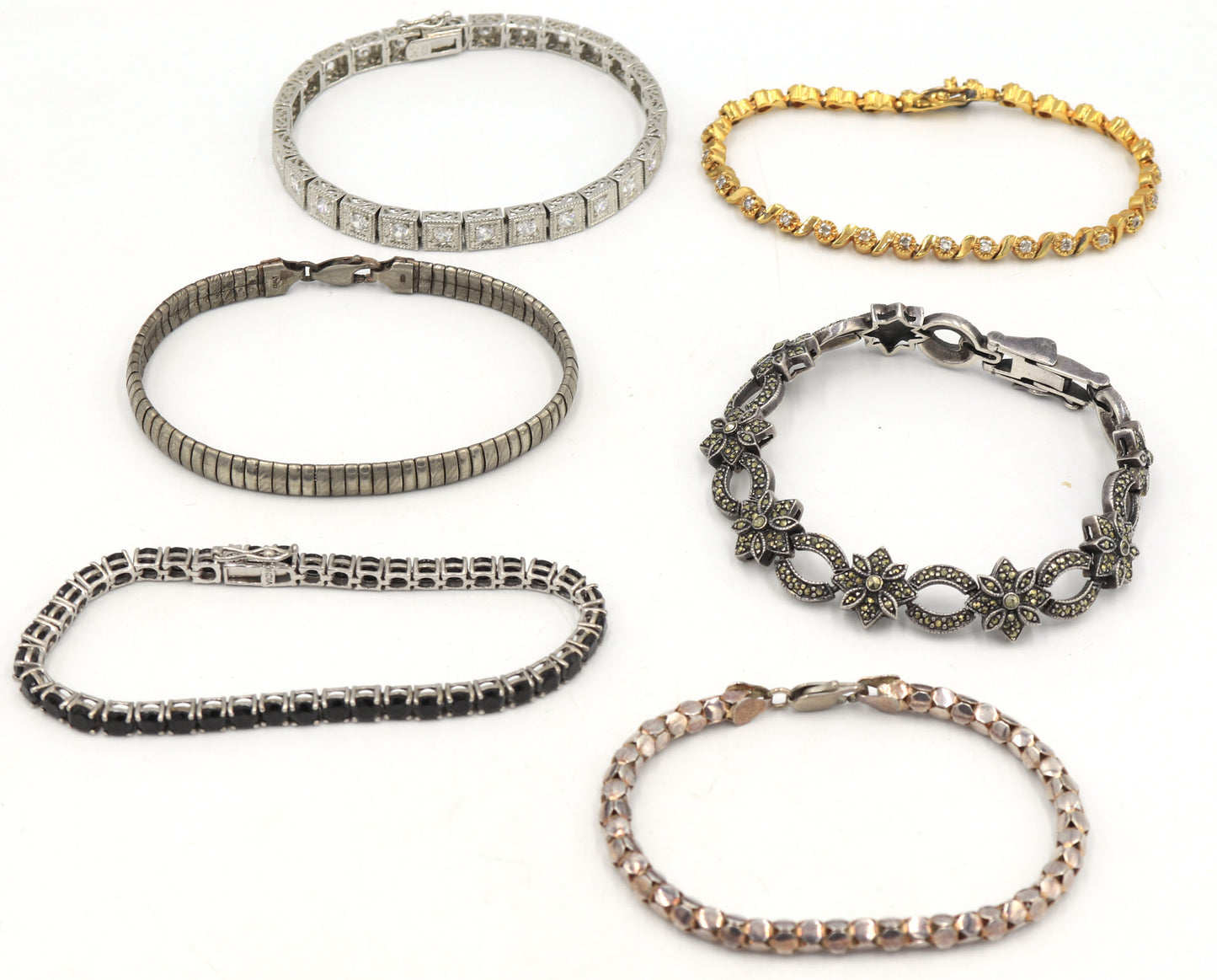 Vintage 925 sterling silver lot of 6 bracelets