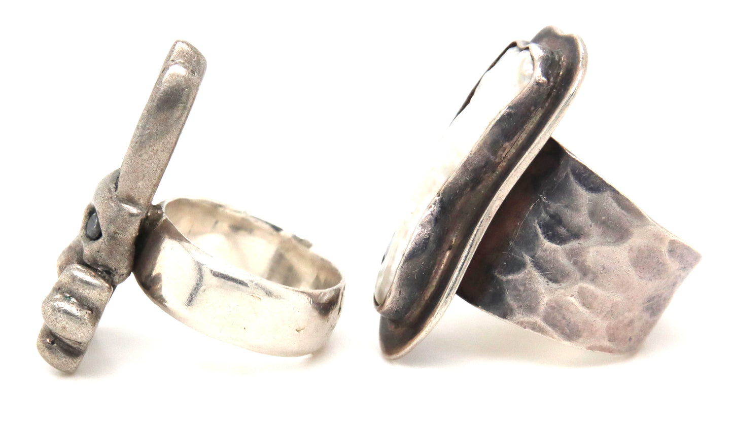 Lot of 2 Vintage 925 sterling silver rings