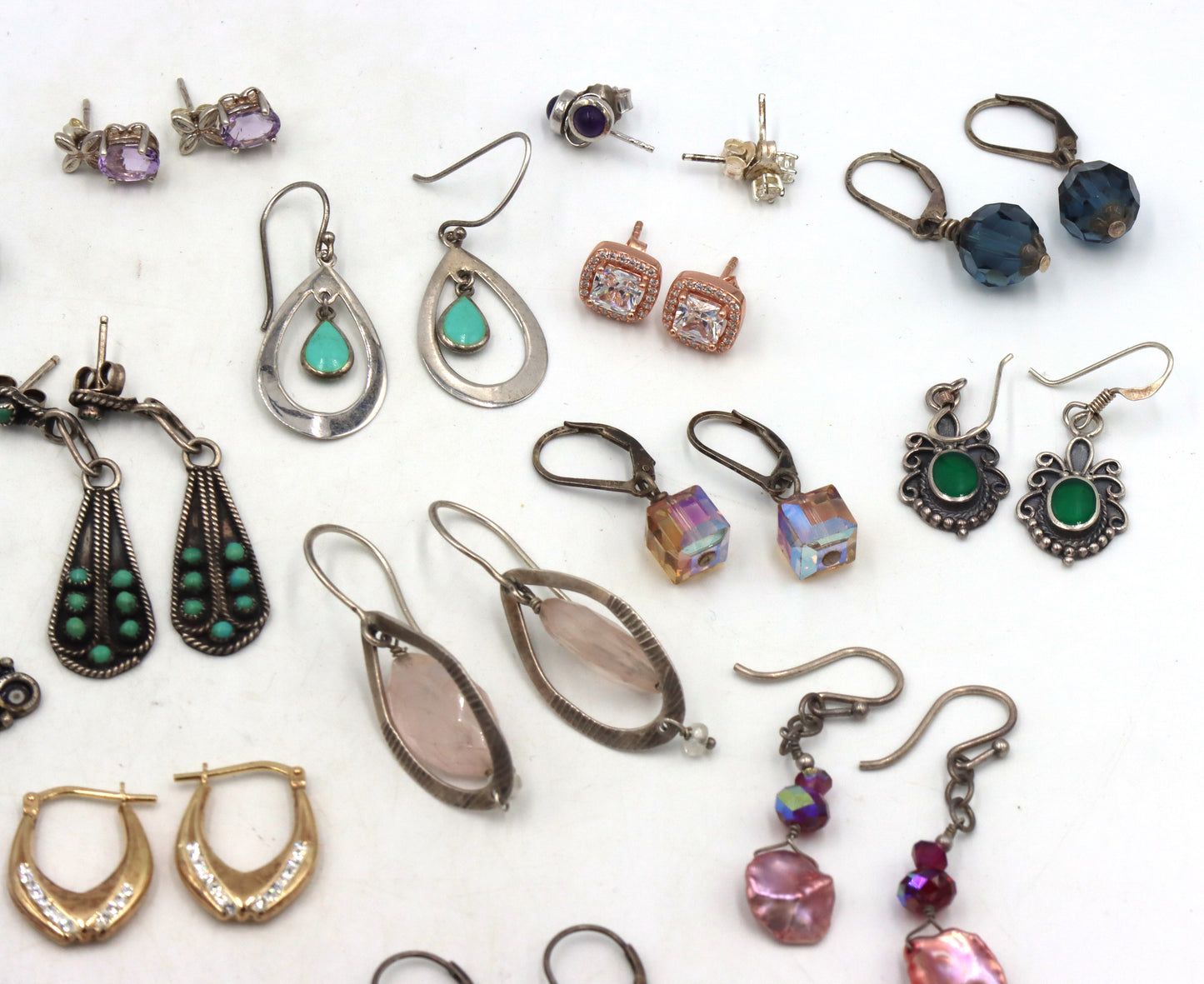 Group lot of vintage 925 sterling silver earrings